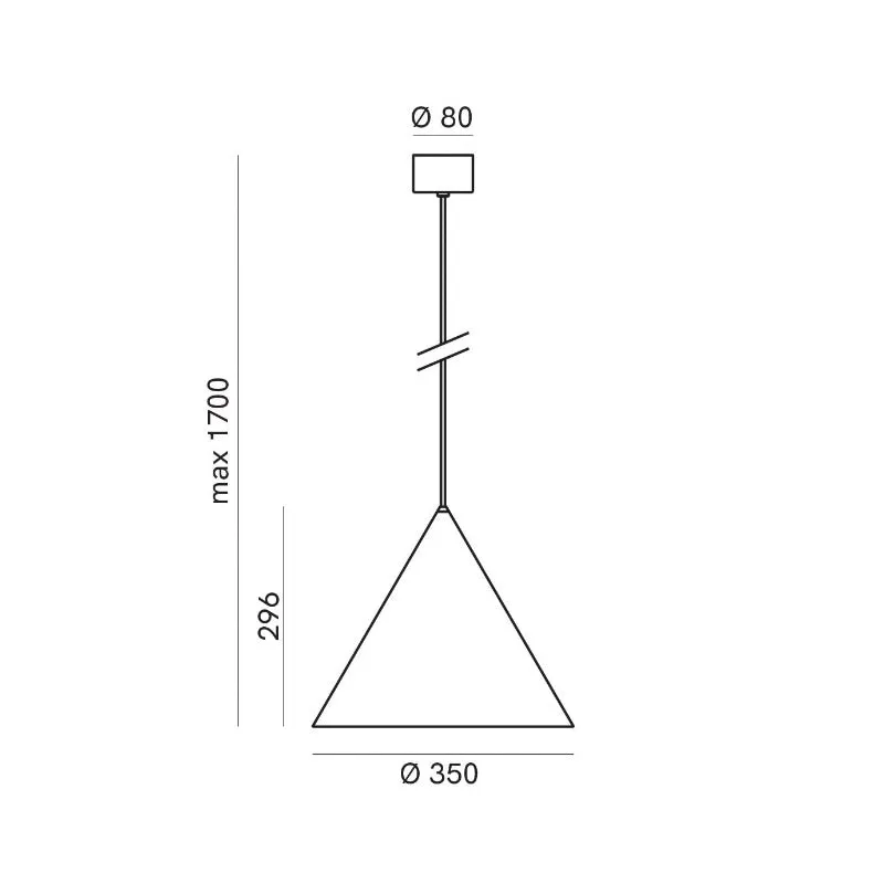 Exterior Pre-Aged Brass Cone Pendant