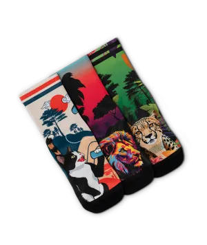 Feline Youth Crew Socks 3-Pack