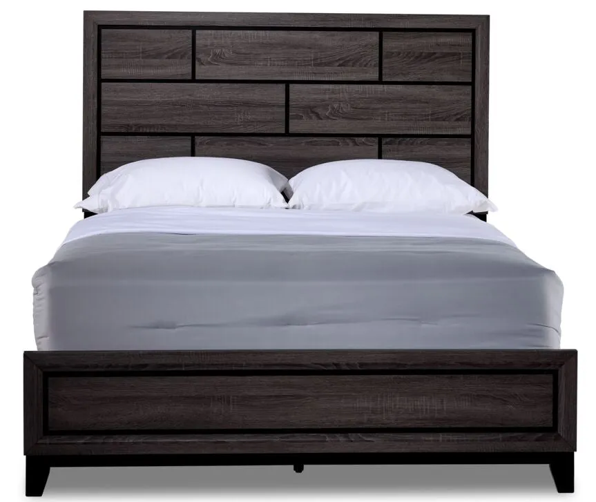 Fog 3-Piece King Bed - Grey, Black