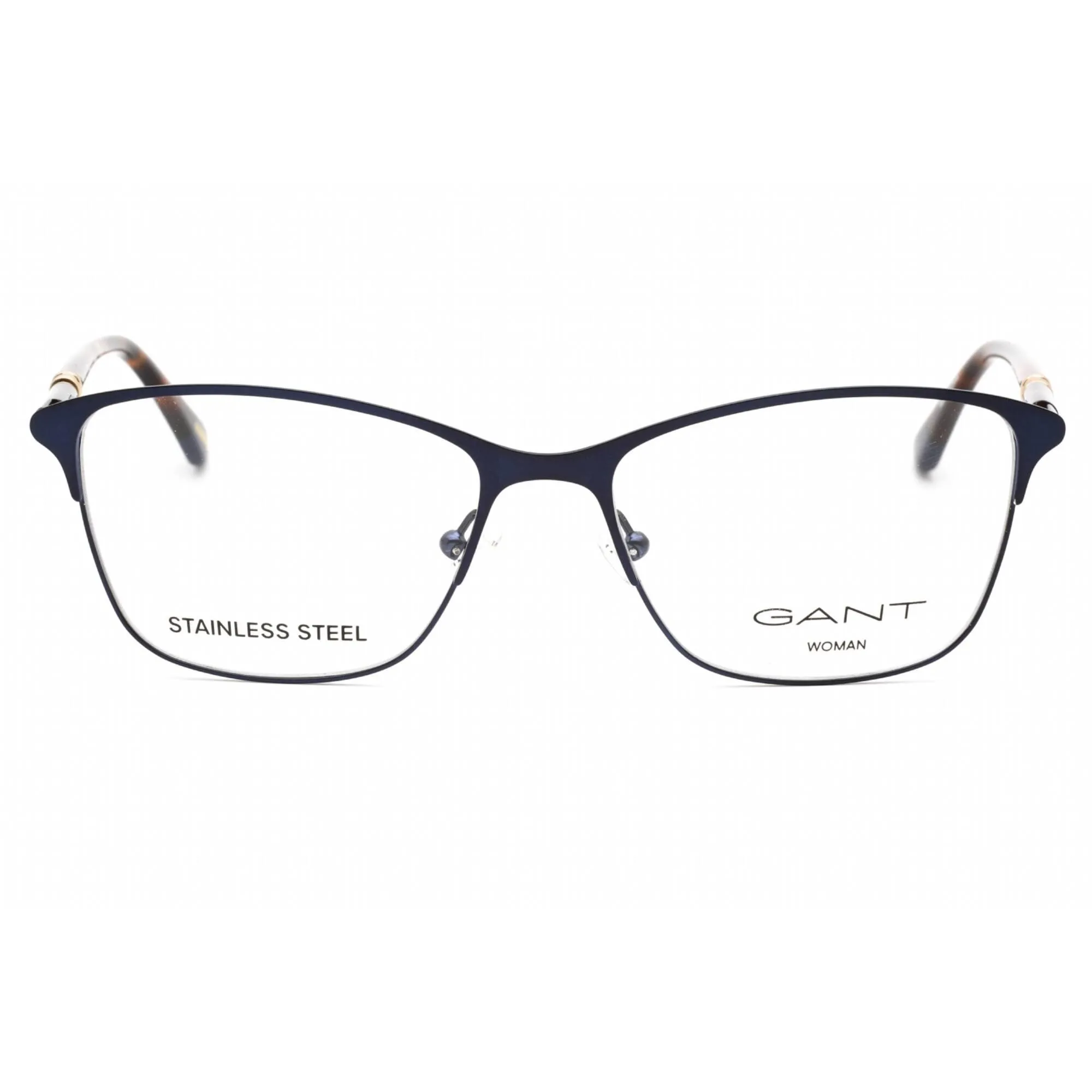 Gant Women's Eyeglasses - Matte Blue Metal Full Rim Rectangular Frame | GA4081 091
