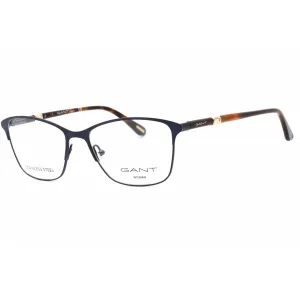 Gant Women's Eyeglasses - Matte Blue Metal Full Rim Rectangular Frame | GA4081 091
