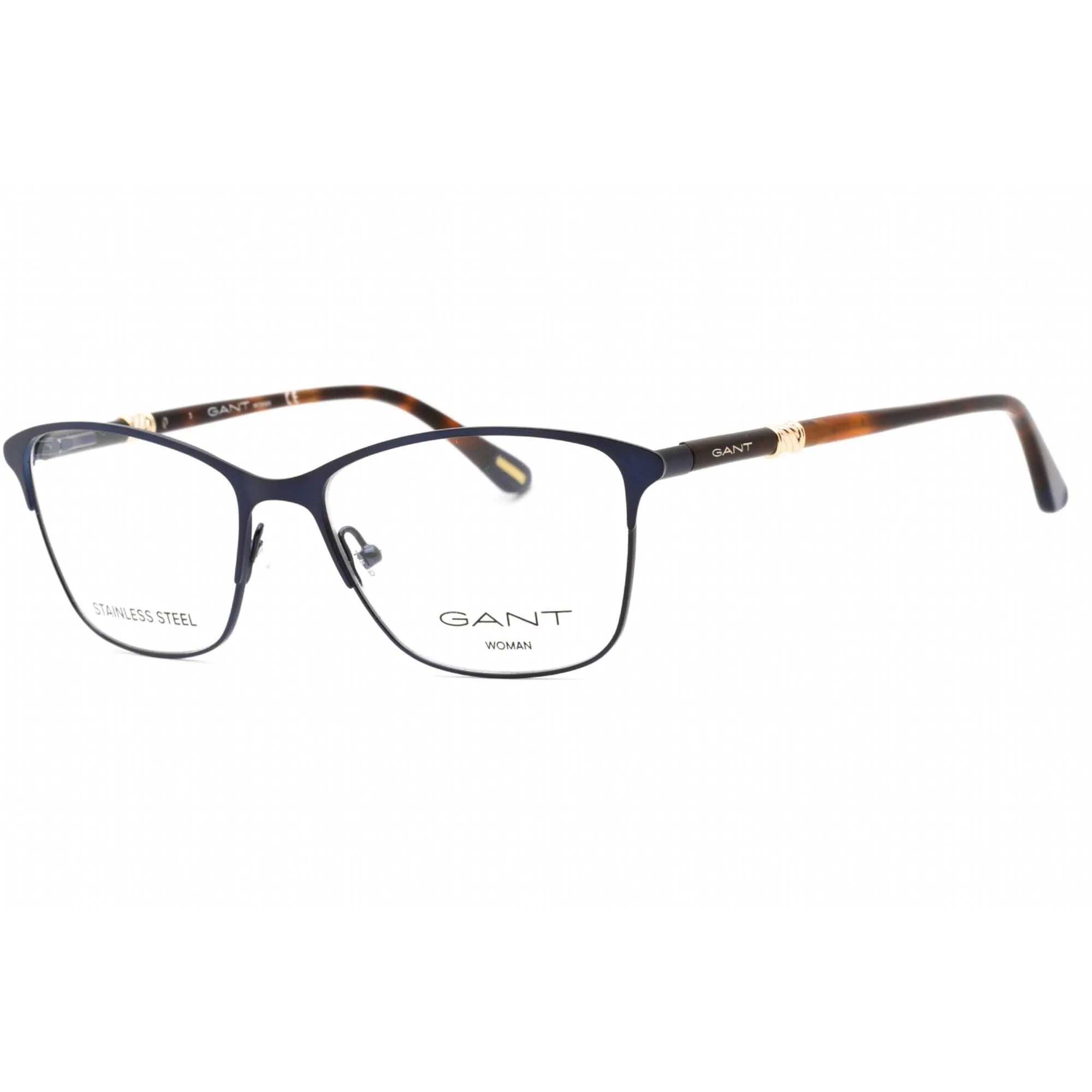 Gant Women's Eyeglasses - Matte Blue Metal Full Rim Rectangular Frame | GA4081 091