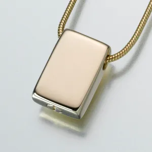 Gold Vermeil Slide Rectangle Pendant Cremation Jewelry