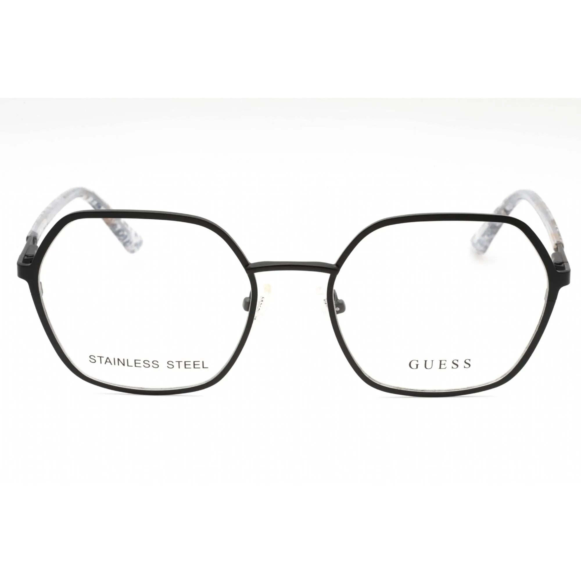 Guess Women's Eyeglasses - Matte Black Metal Geometric Full Rim Frame | GU2912 002
