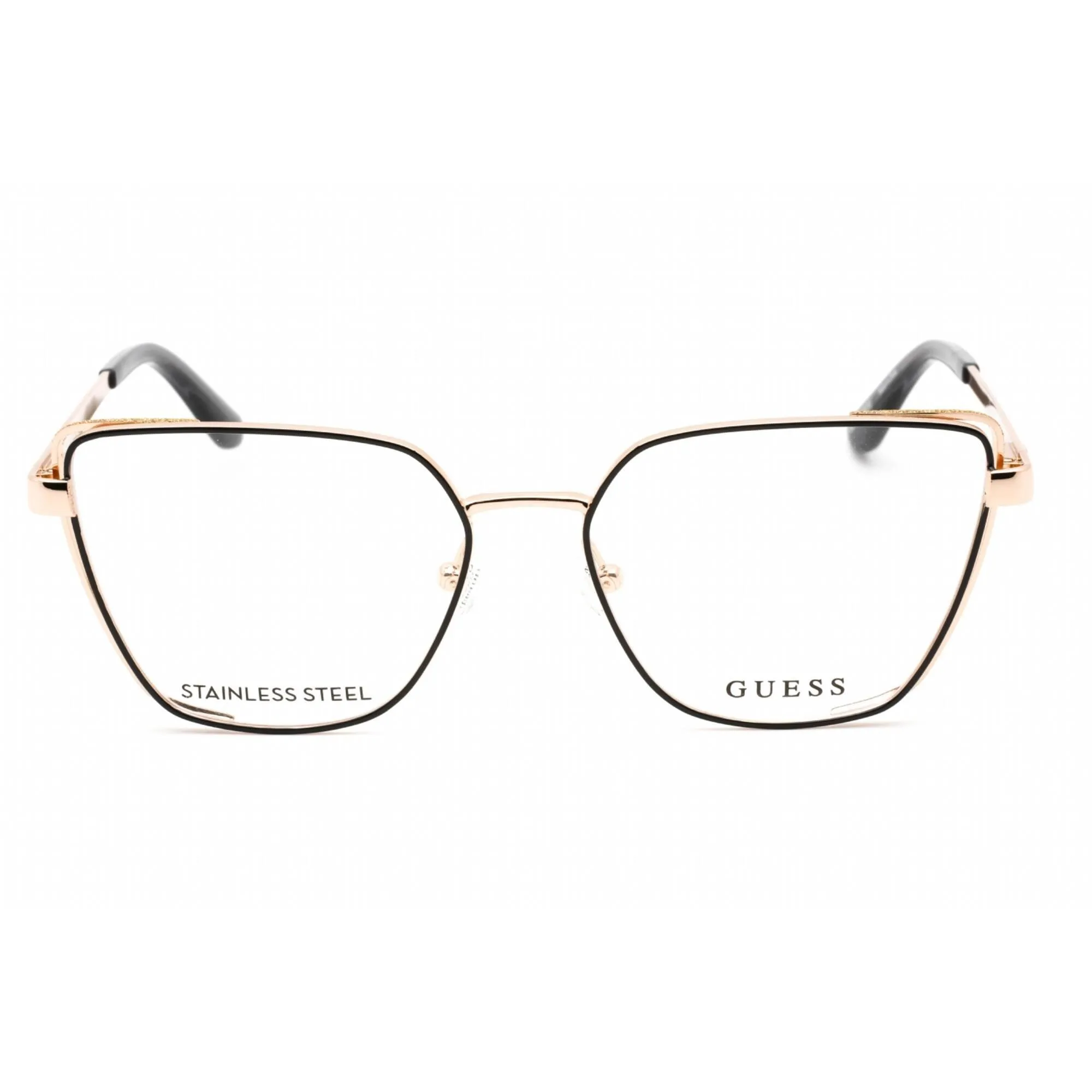Guess Women's Eyeglasses - Pale Gold Metal Full Rim Butterfly Frame | GU2793 032