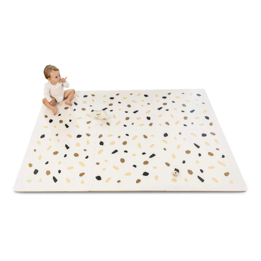 Hakuna Matte Stylish Baby Play Mat: Confetti & White Design - 72x48', 6 XXL Foam Floor Tiles