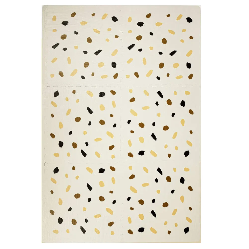 Hakuna Matte Stylish Baby Play Mat: Confetti & White Design - 72x48', 6 XXL Foam Floor Tiles