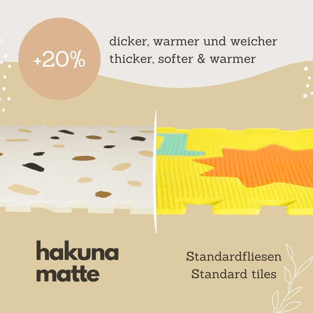 Hakuna Matte Stylish Baby Play Mat: Confetti & White Design - 72x48', 6 XXL Foam Floor Tiles