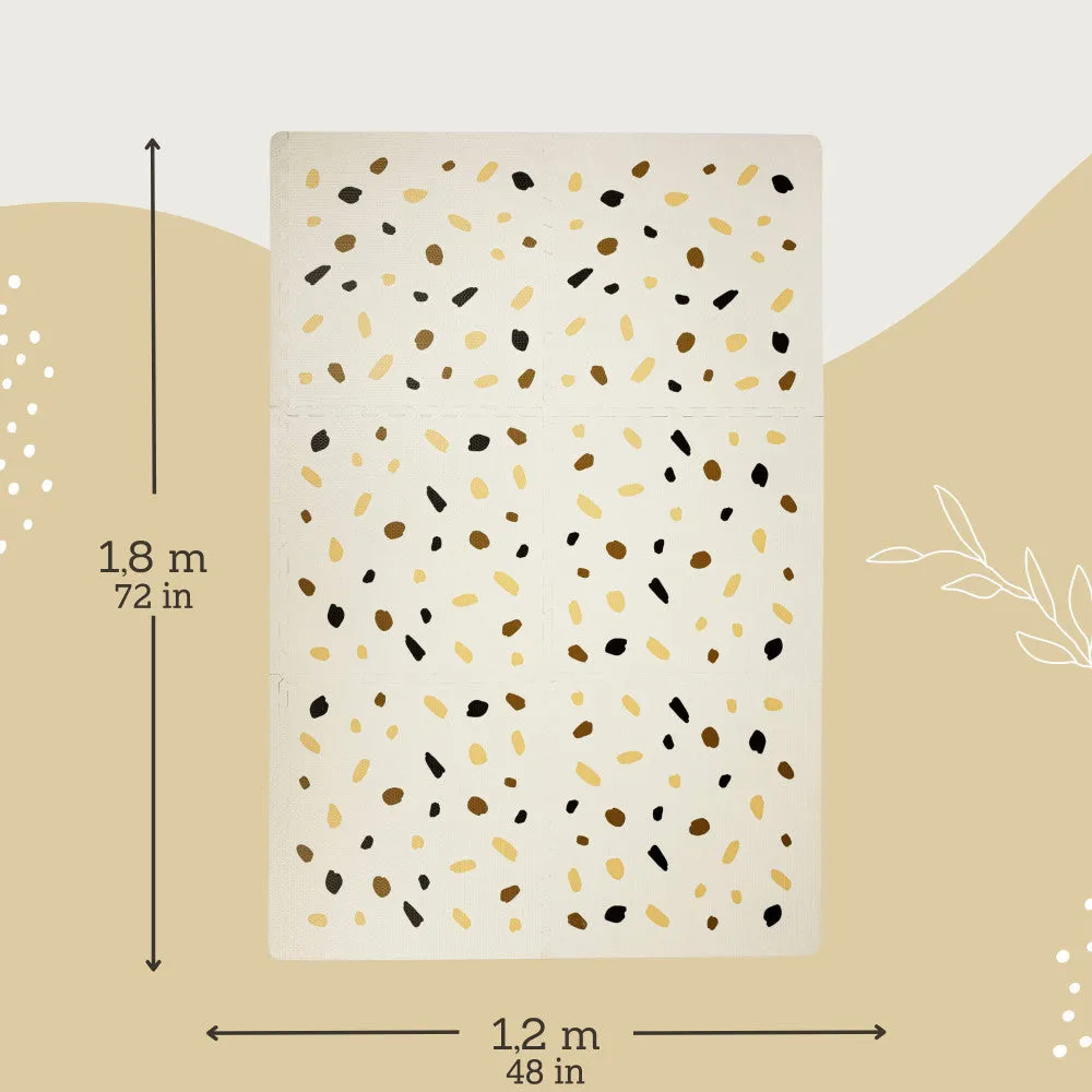 Hakuna Matte Stylish Baby Play Mat: Confetti & White Design - 72x48', 6 XXL Foam Floor Tiles
