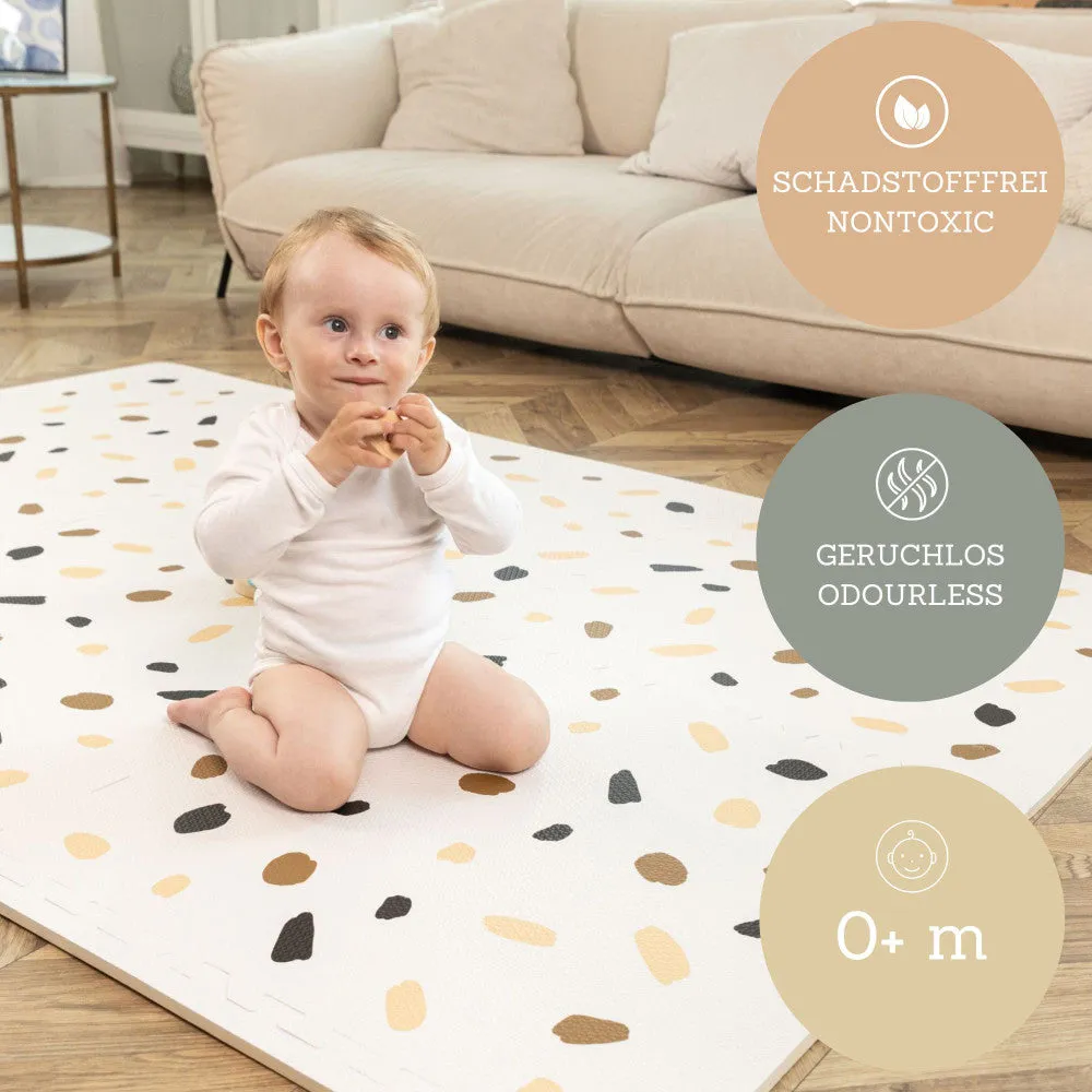 Hakuna Matte Stylish Baby Play Mat: Confetti & White Design - 72x48', 6 XXL Foam Floor Tiles