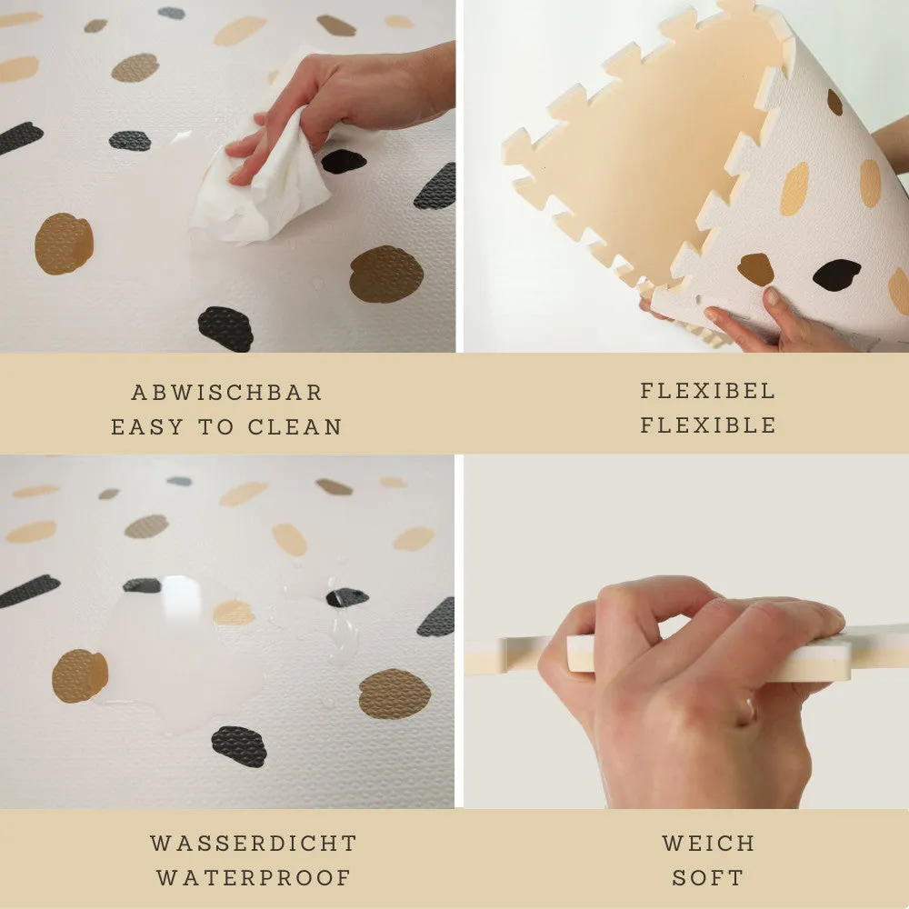 Hakuna Matte Stylish Baby Play Mat: Confetti & White Design - 72x48', 6 XXL Foam Floor Tiles