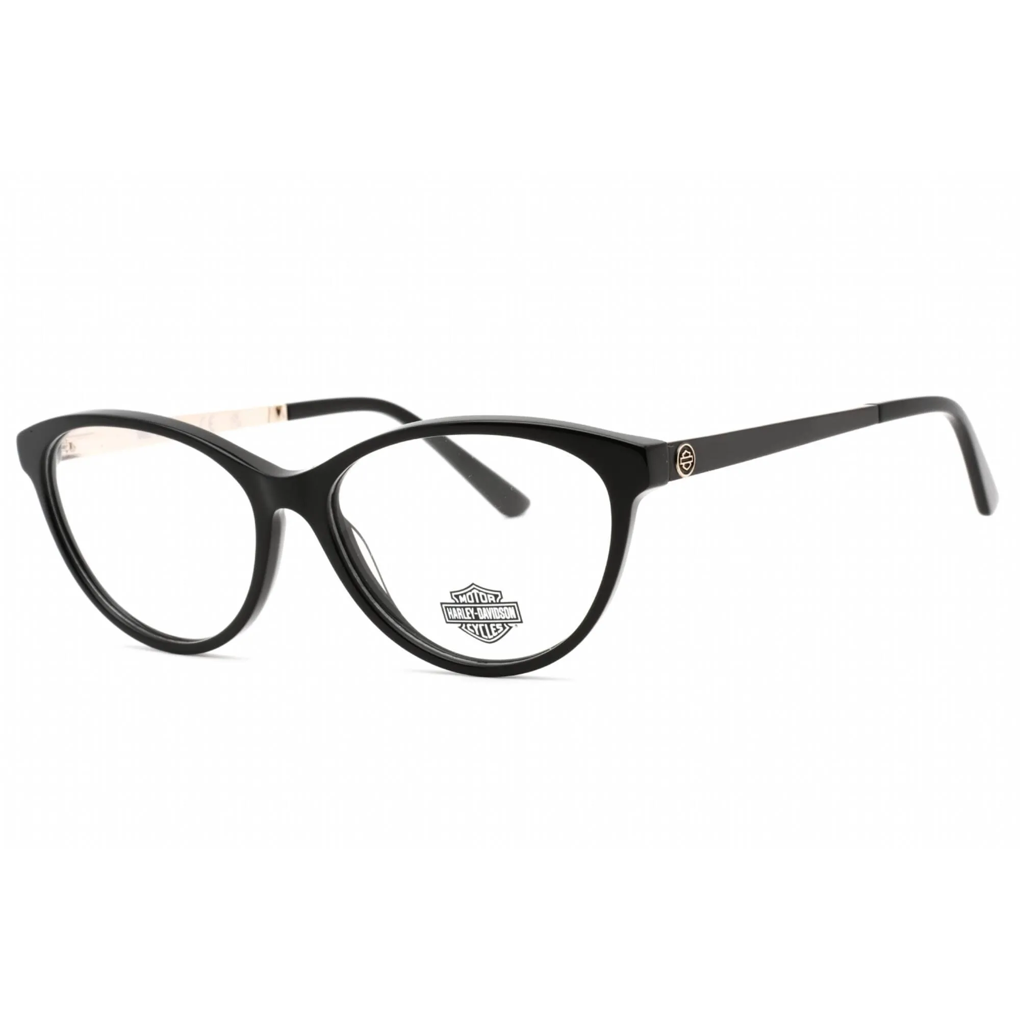 Harley Davidson Women's Eyeglasses - Full Rim Shiny Black Plastic Oval | HD0570 001
