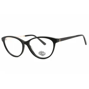 Harley Davidson Women's Eyeglasses - Full Rim Shiny Black Plastic Oval | HD0570 001