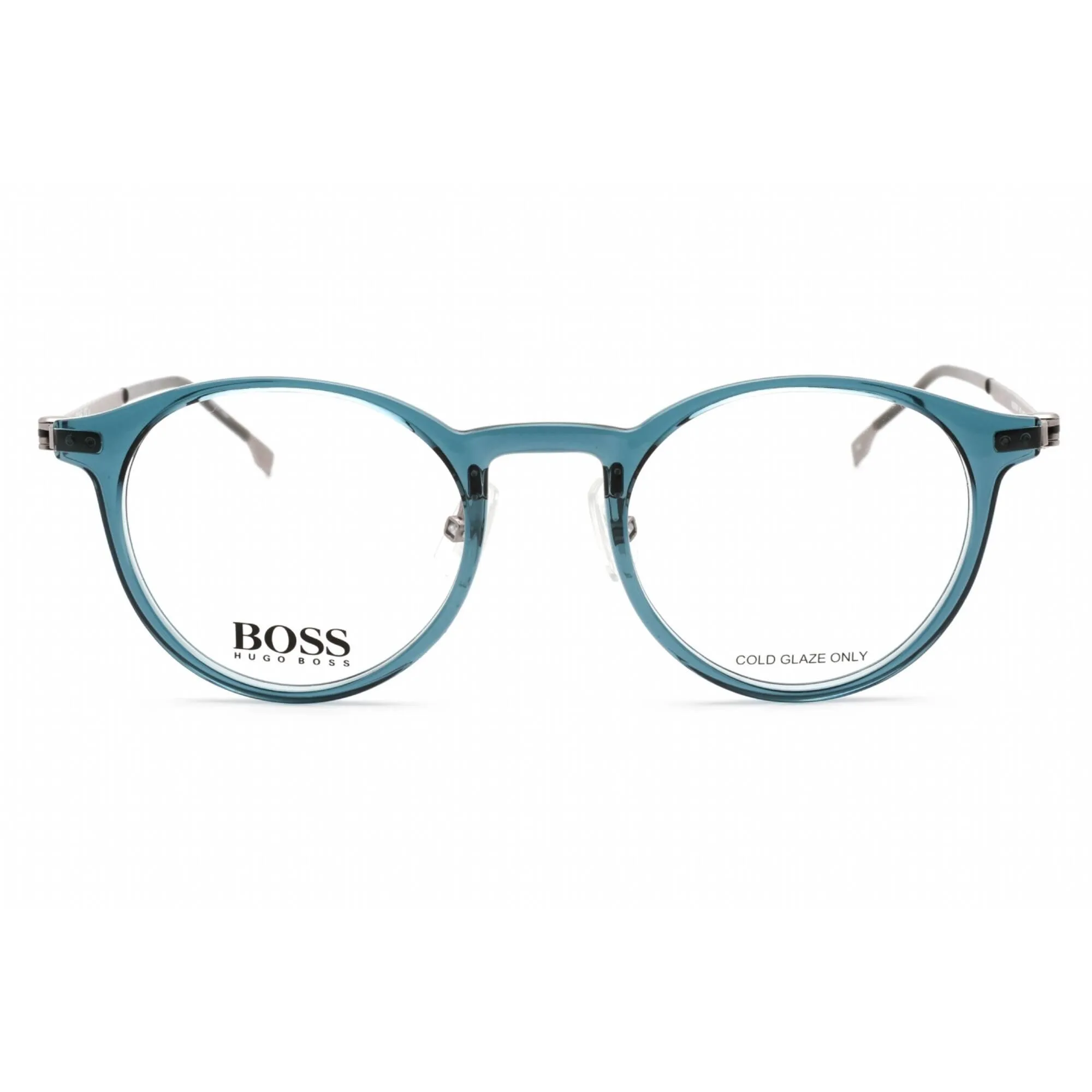 Hugo Boss Women's Eyeglasses - Full Rim Blue Plastic Round Frame | BOSS 1350/F 0PJP 00