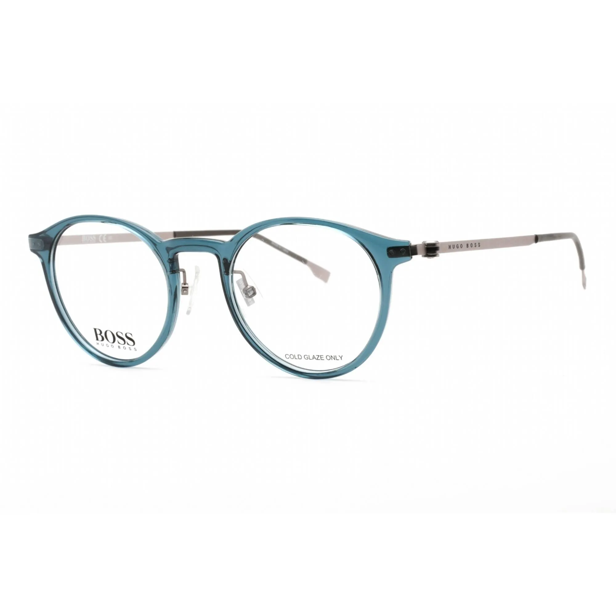 Hugo Boss Women's Eyeglasses - Full Rim Blue Plastic Round Frame | BOSS 1350/F 0PJP 00