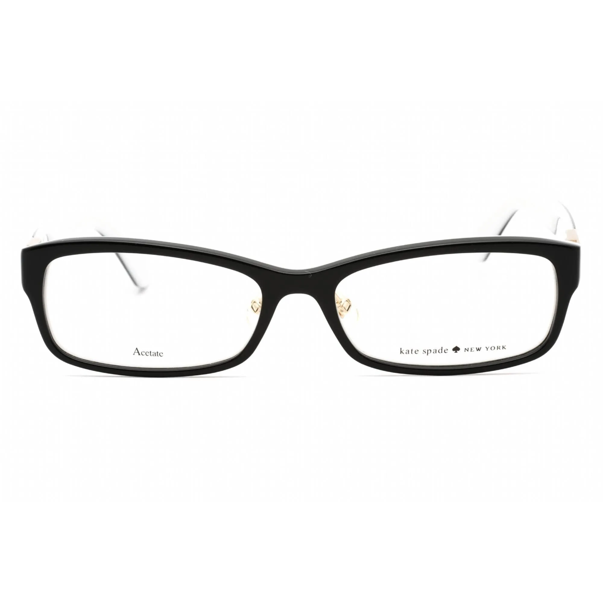 Kate Spade Women's Eyeglasses - Clear Lens Black Ivory Rectangular | Jolisa 09HT 00