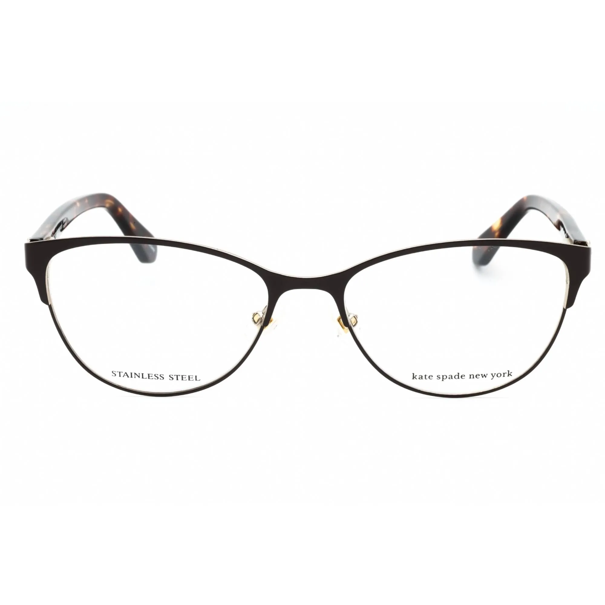 Kate Spade Women's Eyeglasses - Havana Metal Cat Eye Full Rim Frame | HADLEE 0086 00