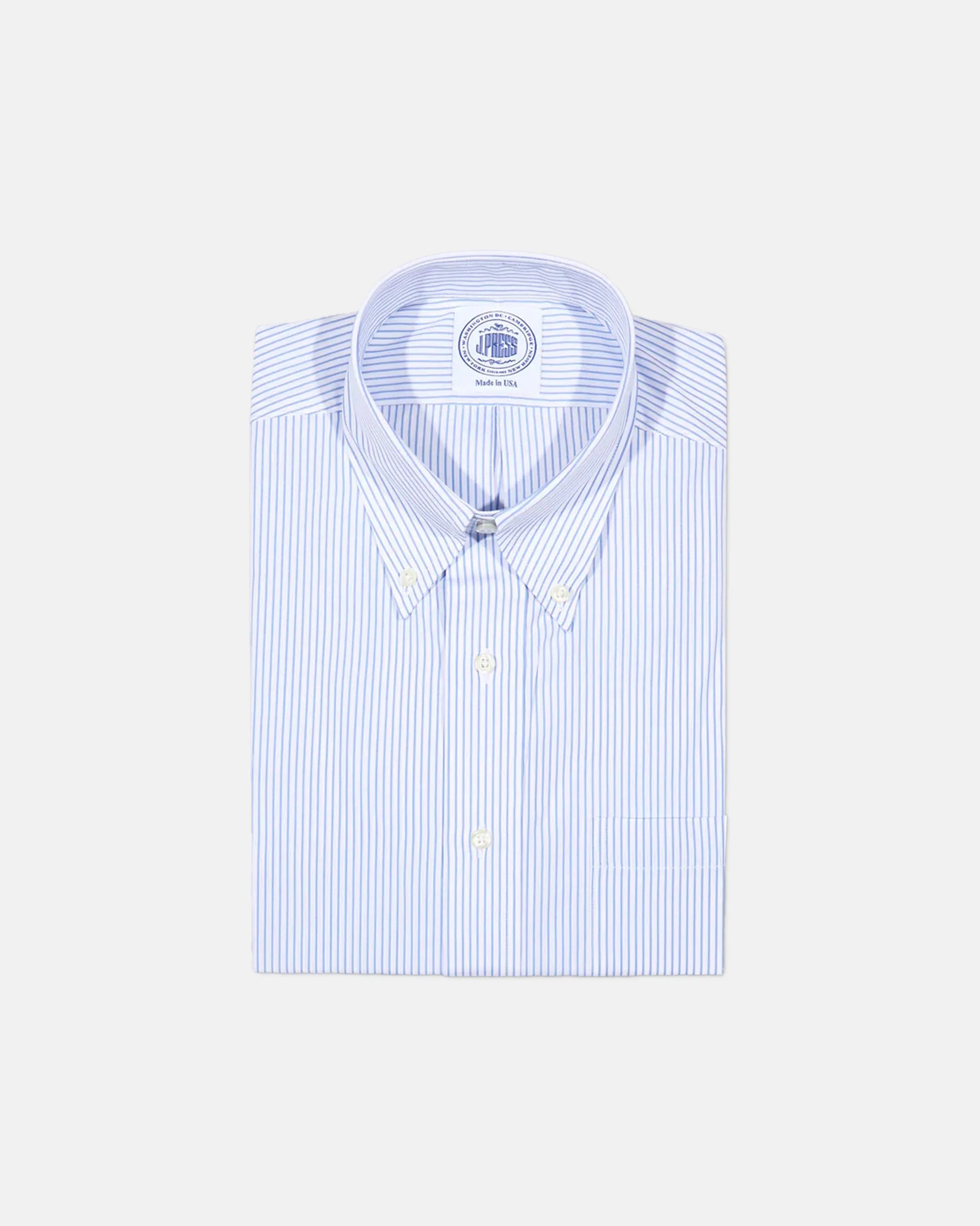 LIGHT BLUE PINSTRIPE DRESS SHIRT