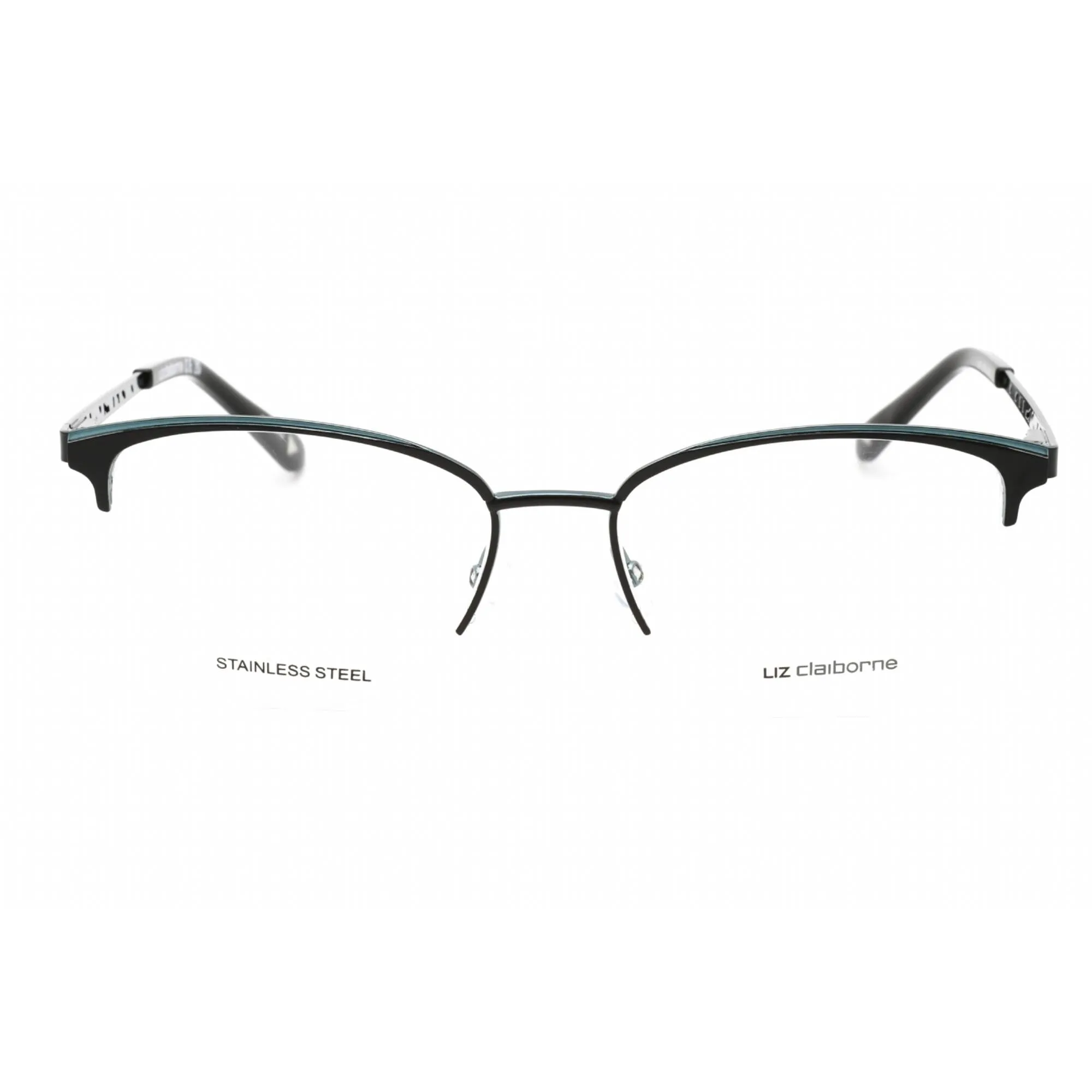 Liz Claiborne Women's Eyeglasses - Black Teal Cat Eye Frame Clear Lens | L 673 ETJ
