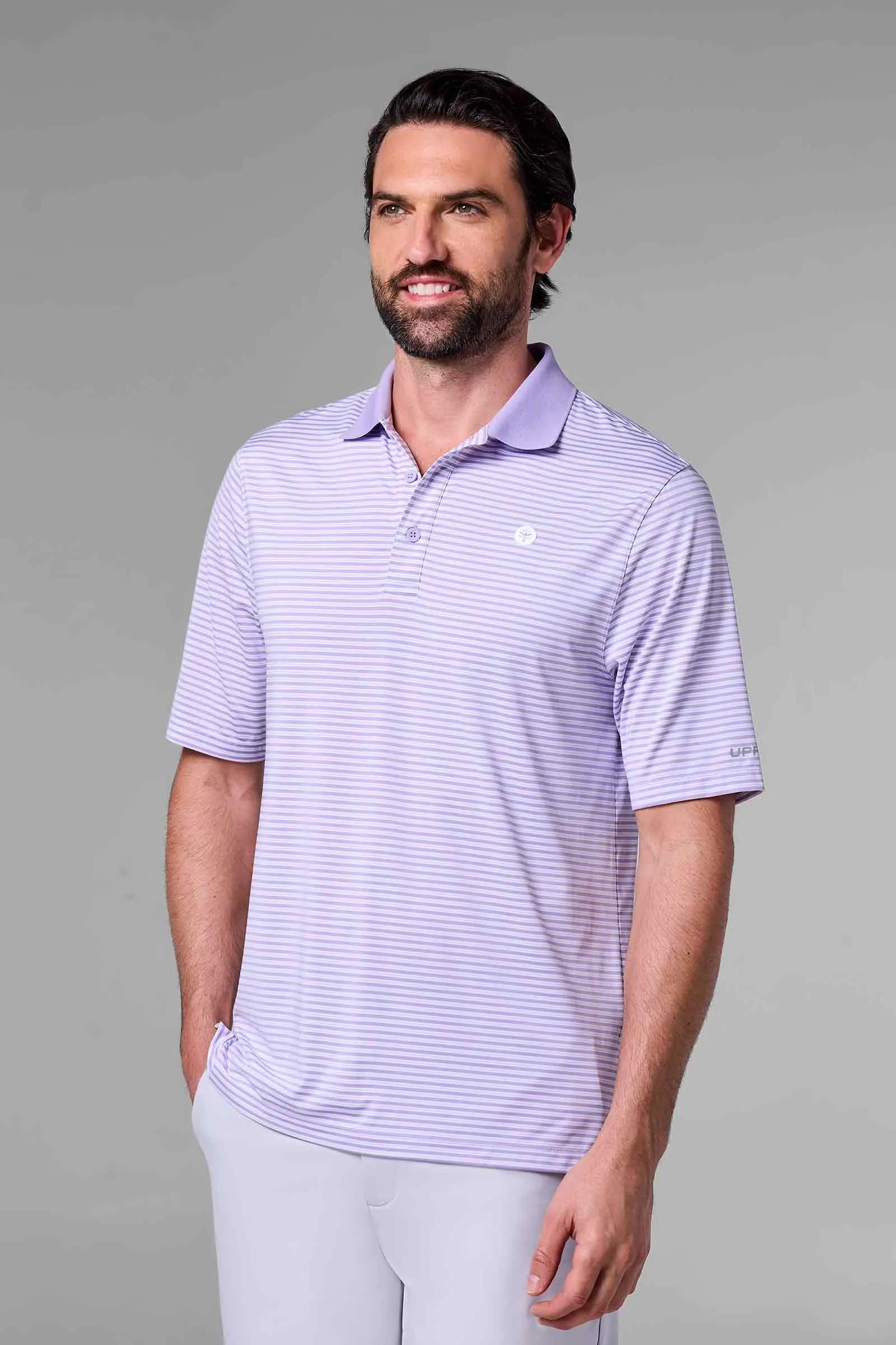 Men's Erodym Short Sleeve Polo | Lavendula/White
