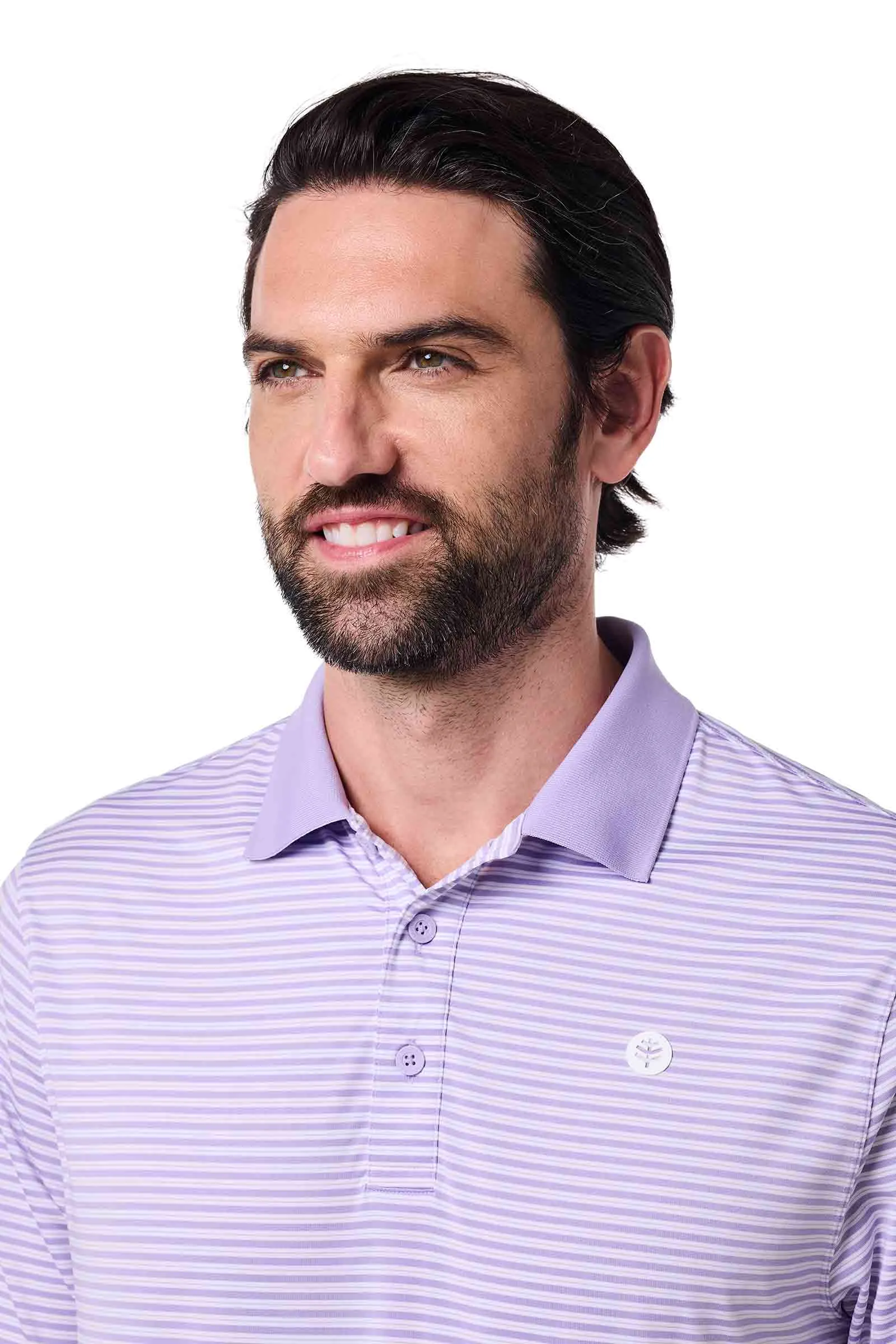 Men's Erodym Short Sleeve Polo | Lavendula/White