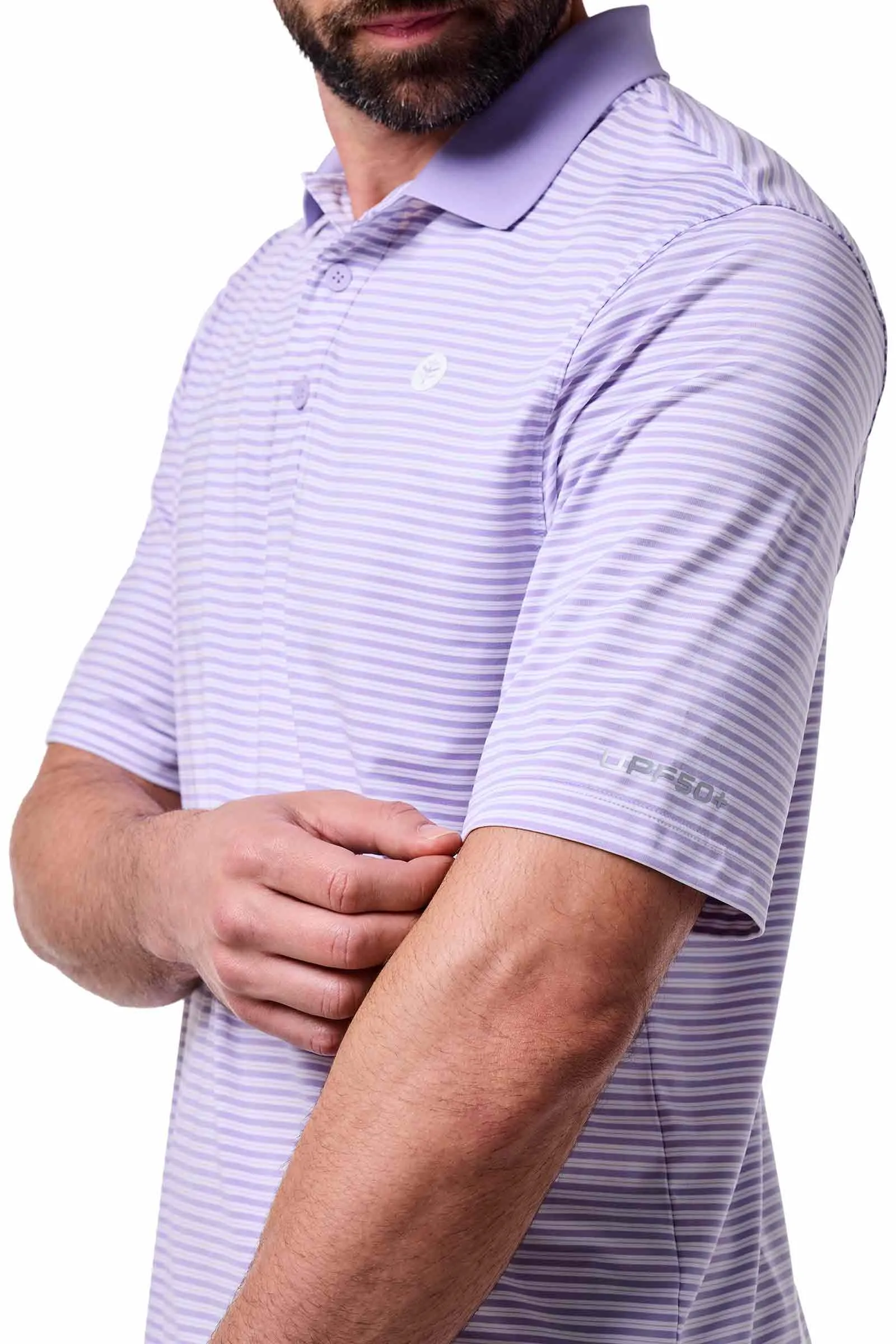 Men's Erodym Short Sleeve Polo | Lavendula/White