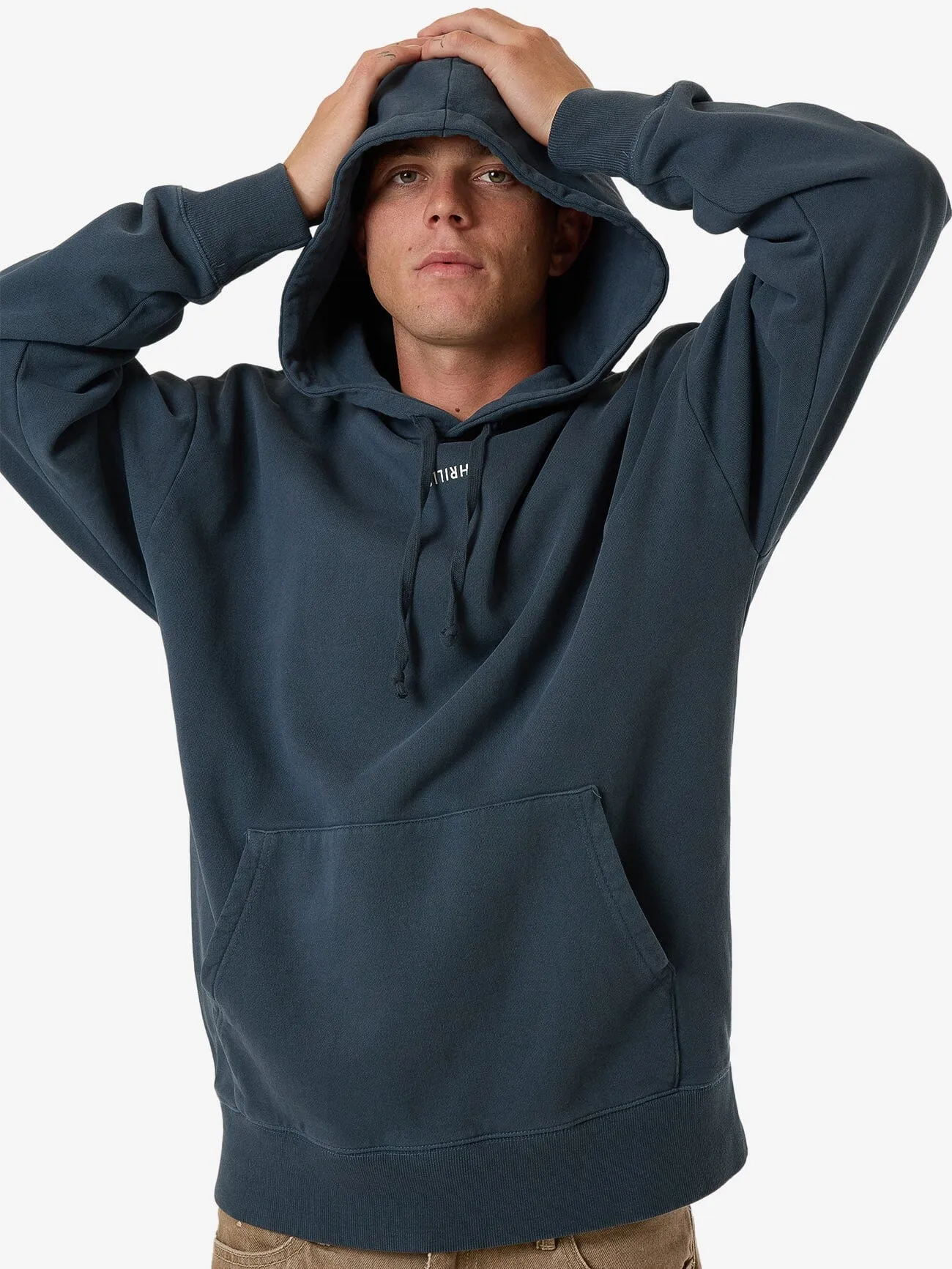 Minimal Thrill Slouch Pull On Hood - Dark Slate