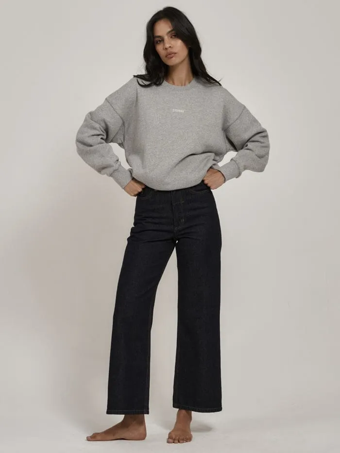 Minimal Thrills Slouch Crew - Grey Marle