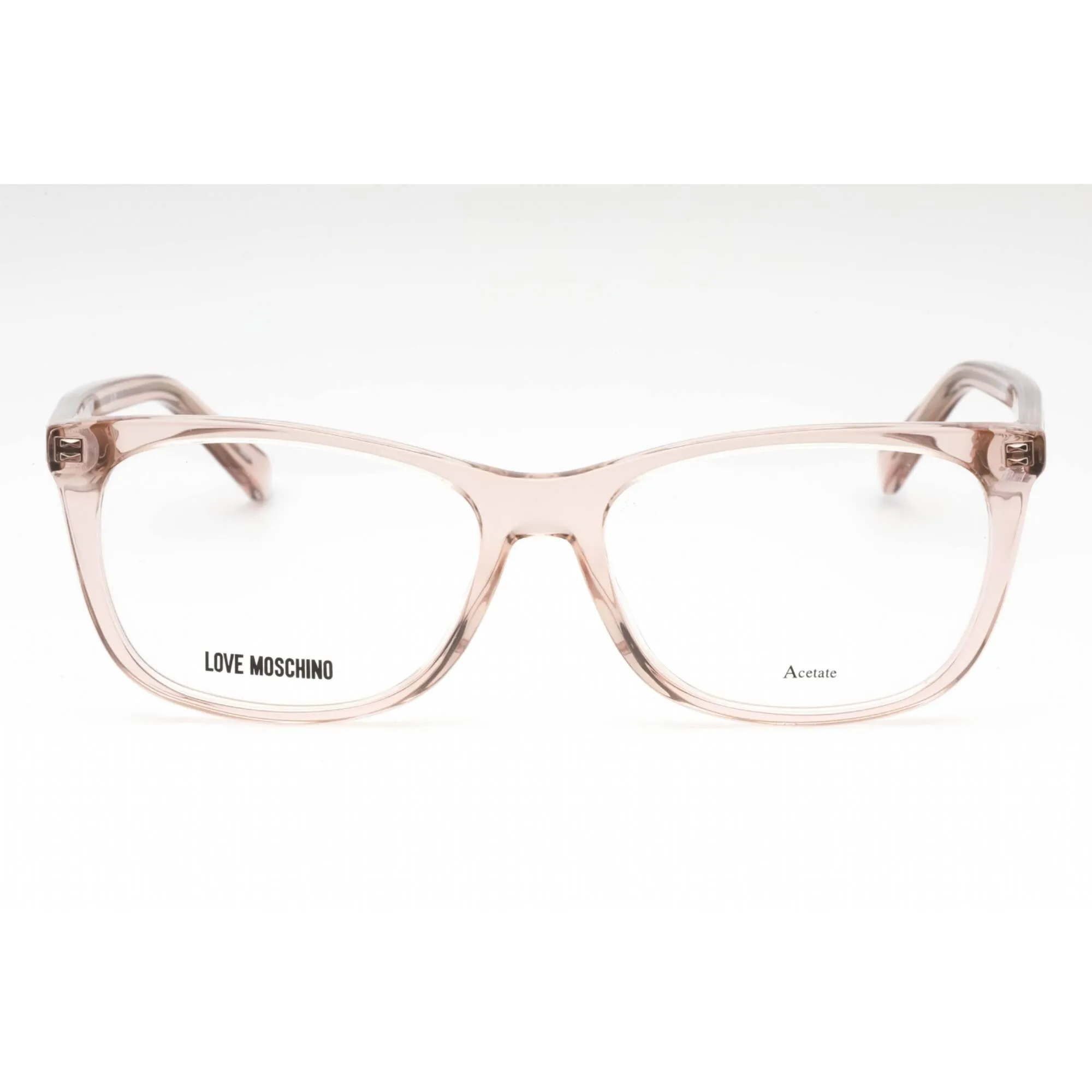 Moschino Love Women's Eyeglasses - Nude Plastic Rectangular Frame | MOL557 0FWM 00