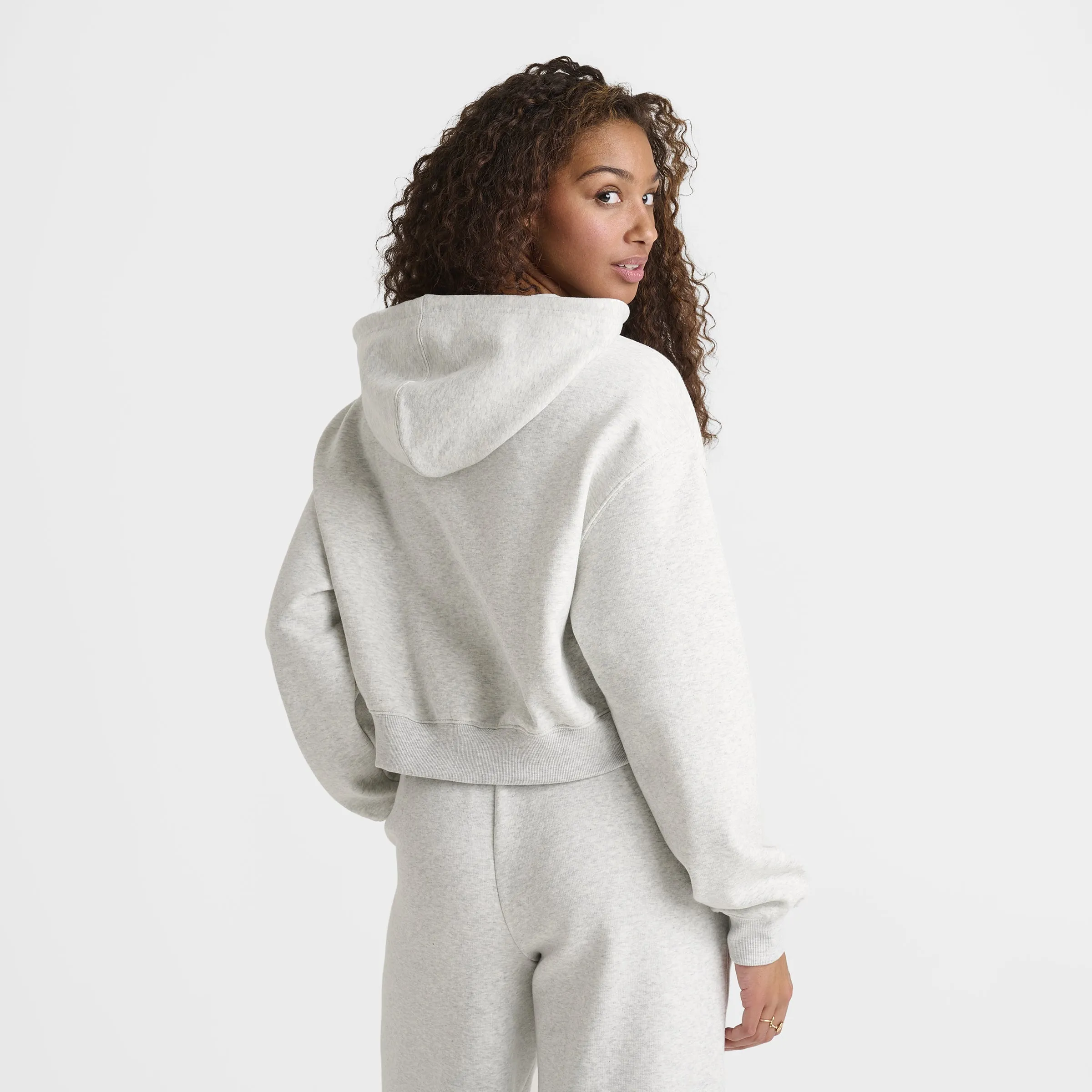 New Balance Women's Linear Crop Full Zip Hoodie / Black
