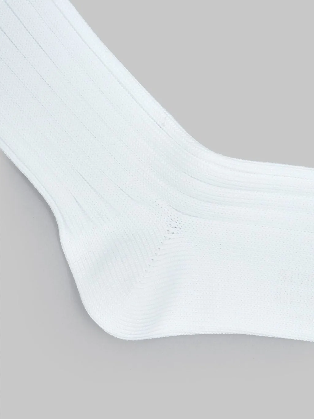 Nishiguchi Kutsushita Egyptian Cotton Ribbed Socks Off White