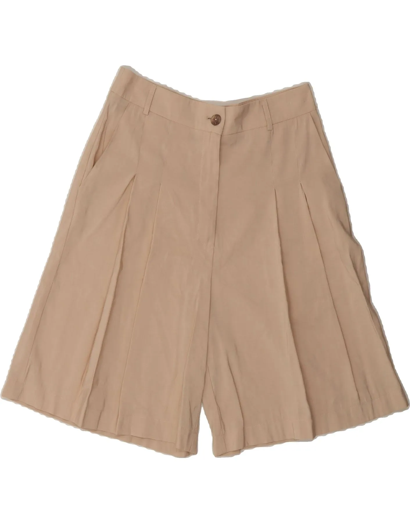 OVS Womens High Waist Cullotes Casual Shorts IT 42 Medium W28  Beige