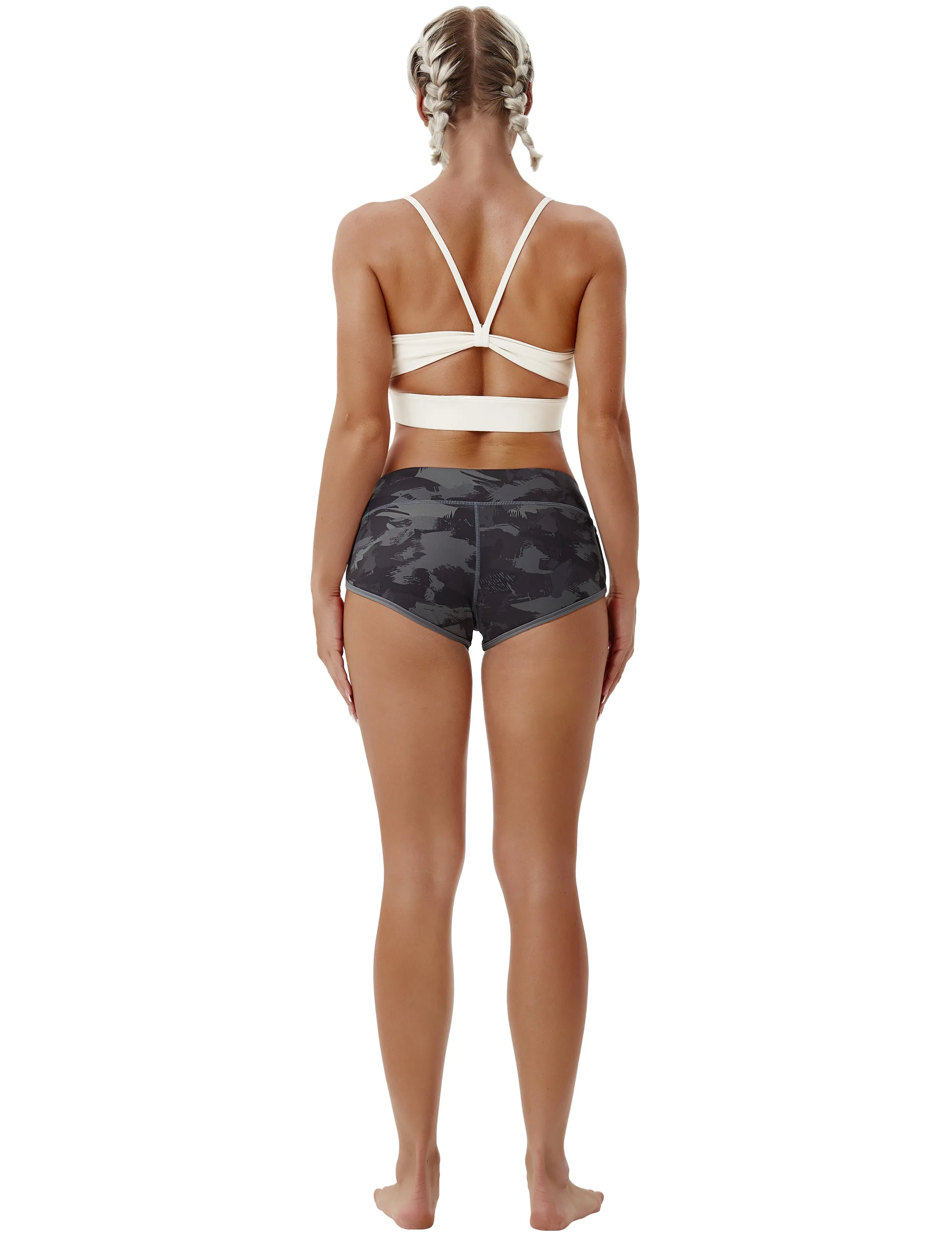 Printed Booty Pilates Shorts dimgray brushcamo_Pilates
