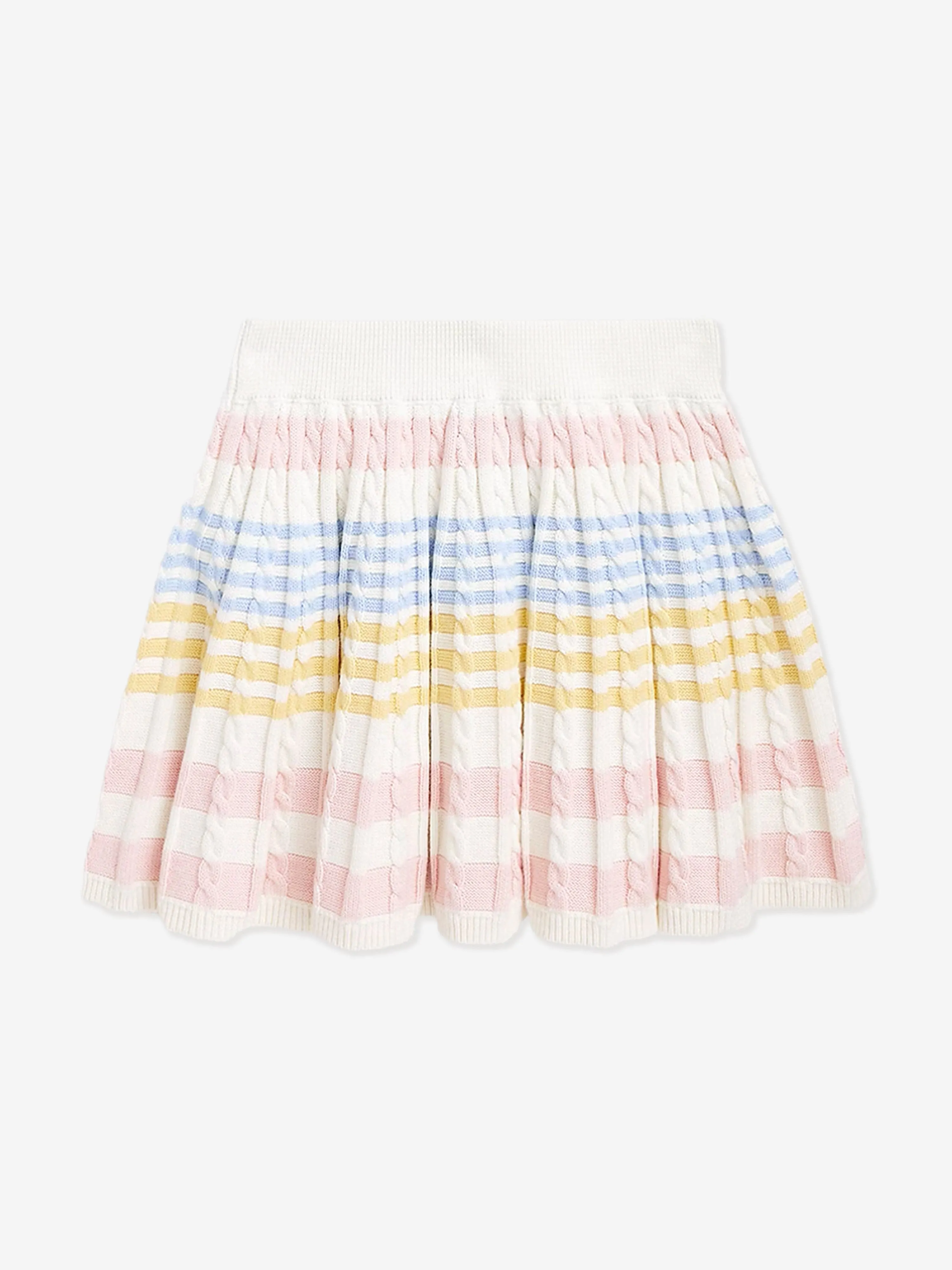 Ralph Lauren Girls Cable Knit Skirt Set in Multicolour