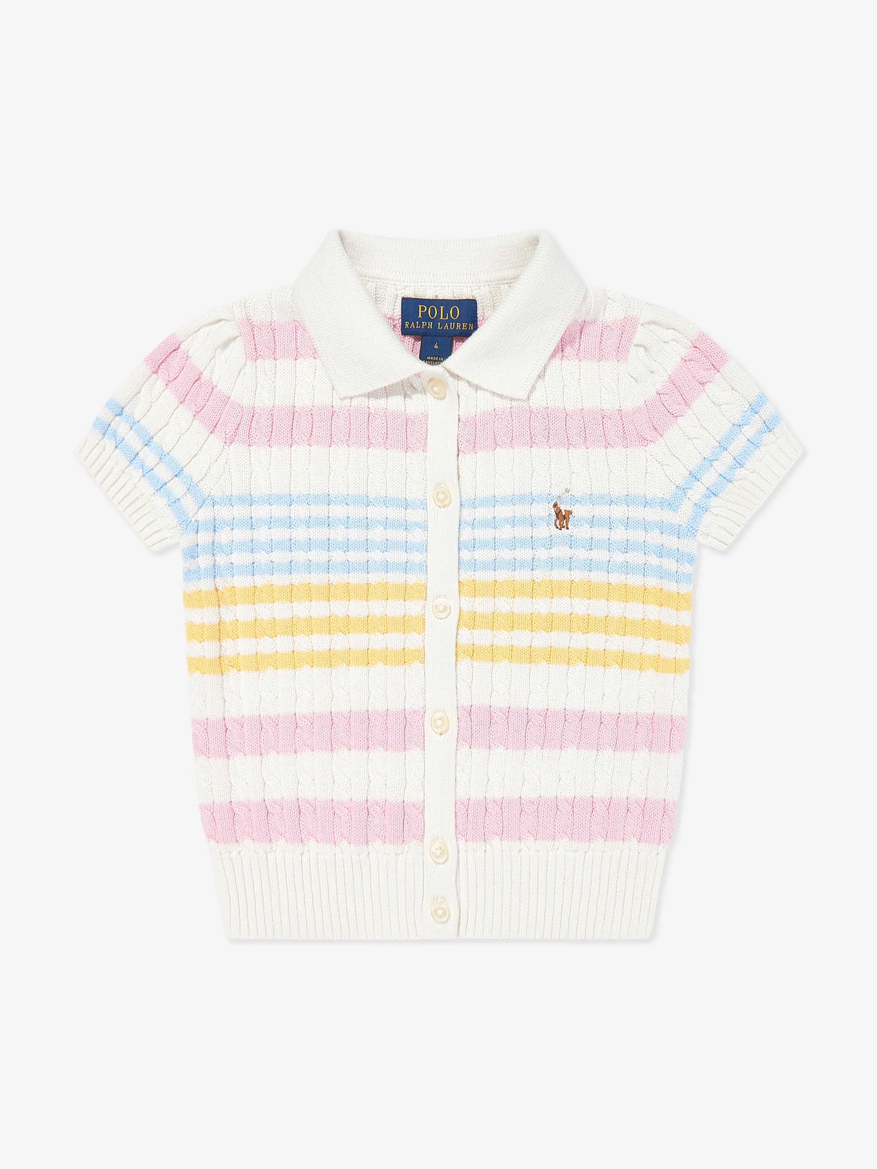 Ralph Lauren Girls Cable Knit Skirt Set in Multicolour