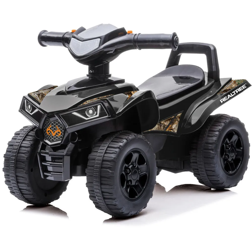 RealTree Quad Push Car - Black - Foot-To-Floor Ride-On for Toddlers 12mo 