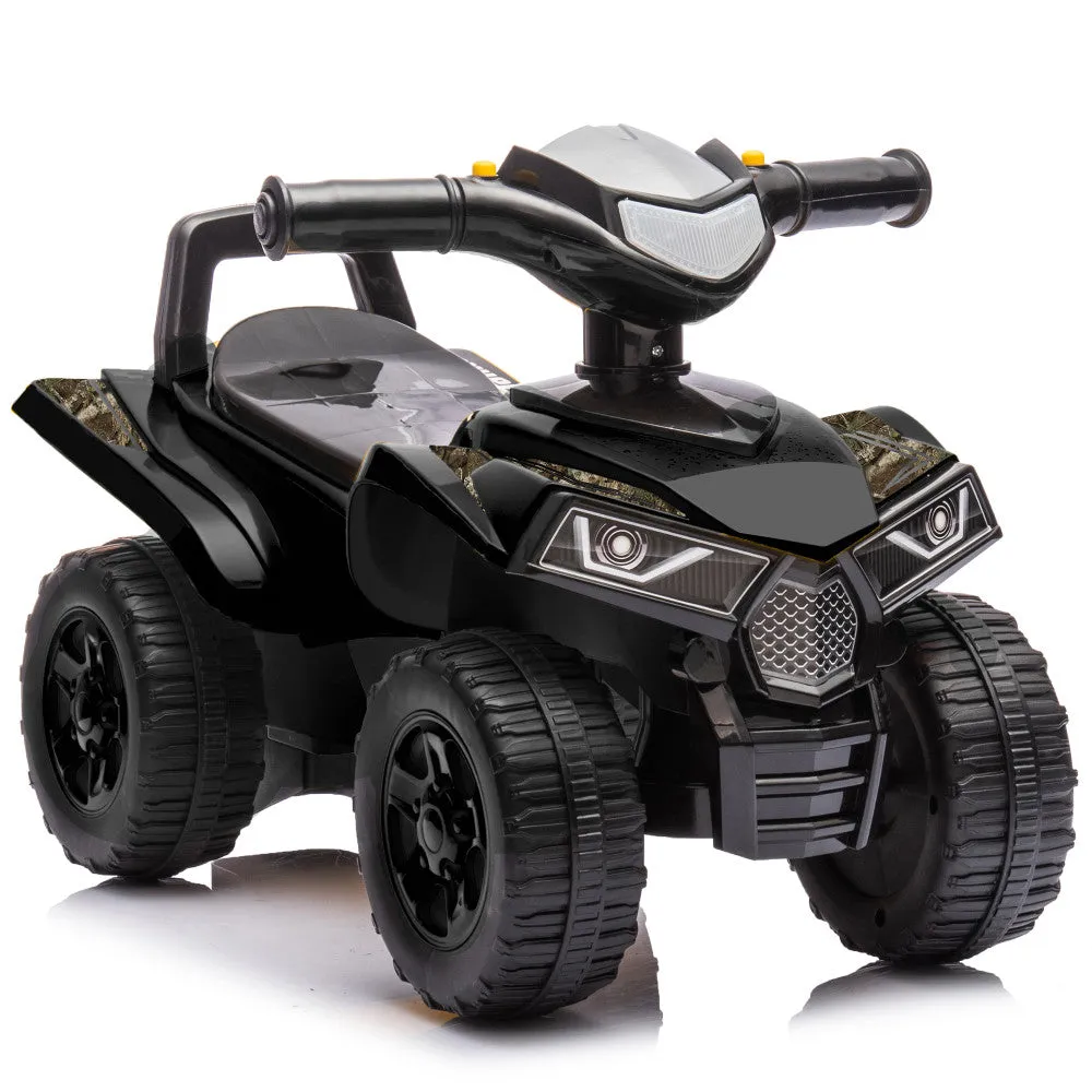 RealTree Quad Push Car - Black - Foot-To-Floor Ride-On for Toddlers 12mo 