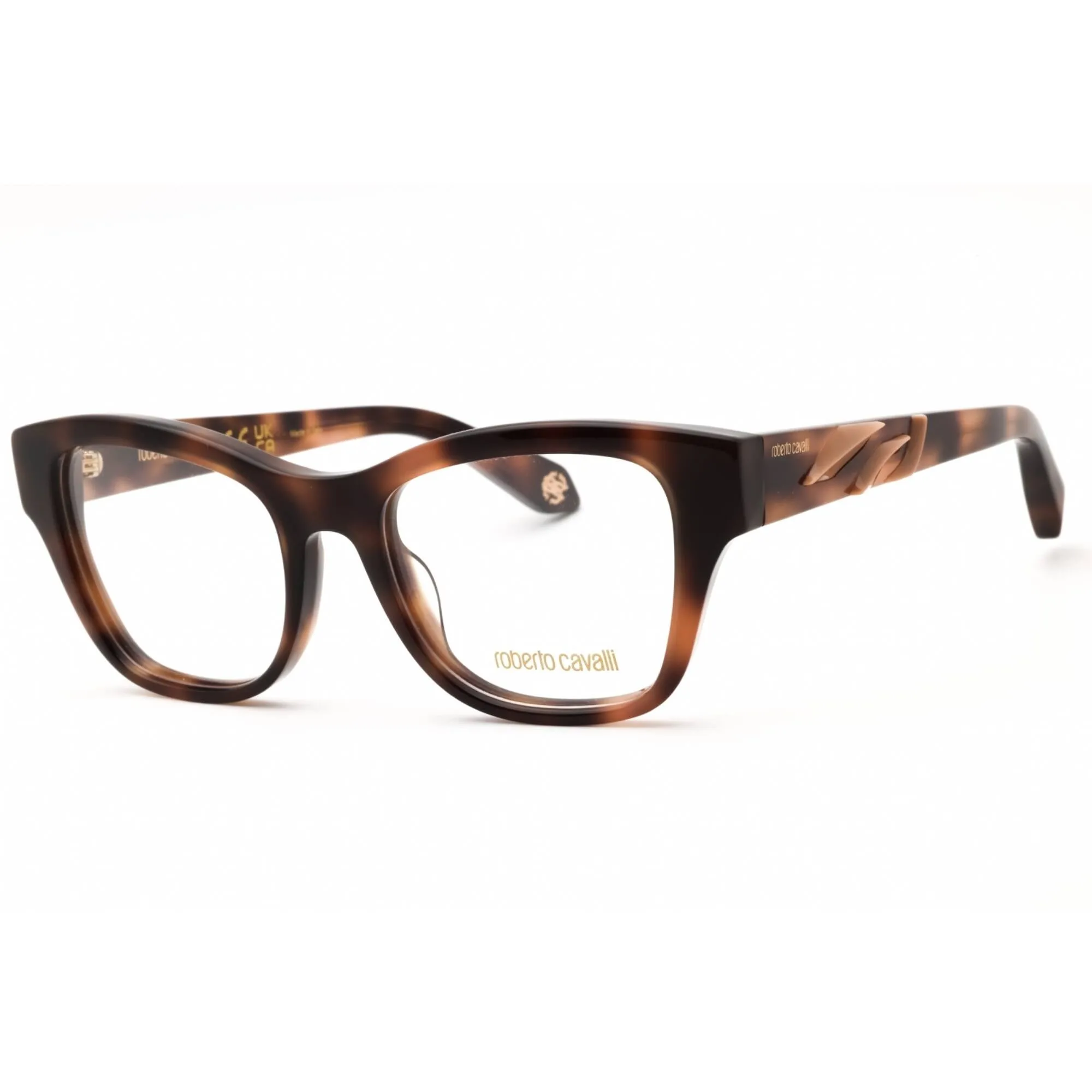 Roberto Cavalli Women's Eyeglasses - Dark Havana Cat Eye Full Rim Frame | VRC025M 02BV