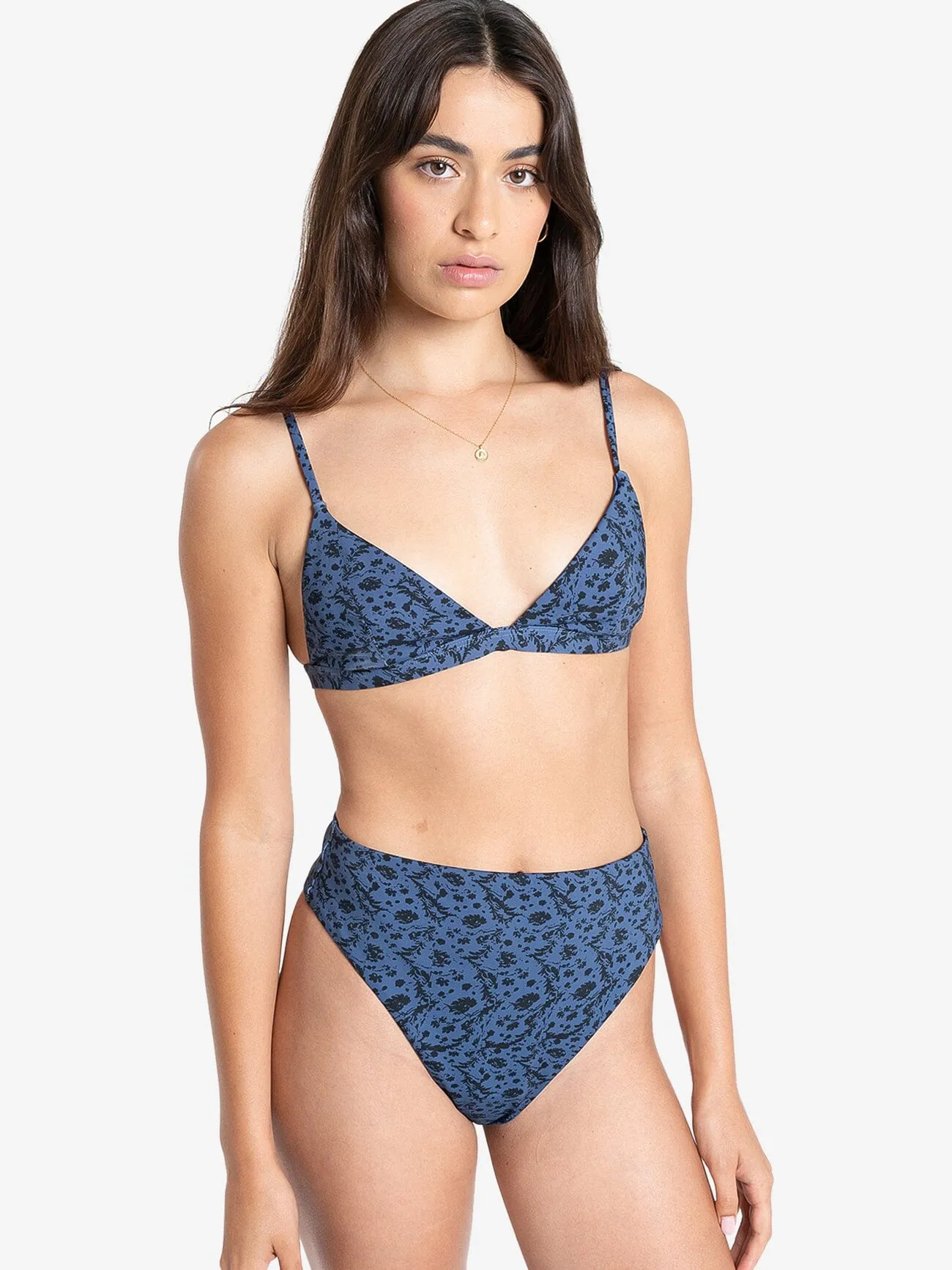 Rue 90s High Cut Bikini Bottom - Ensign Blue