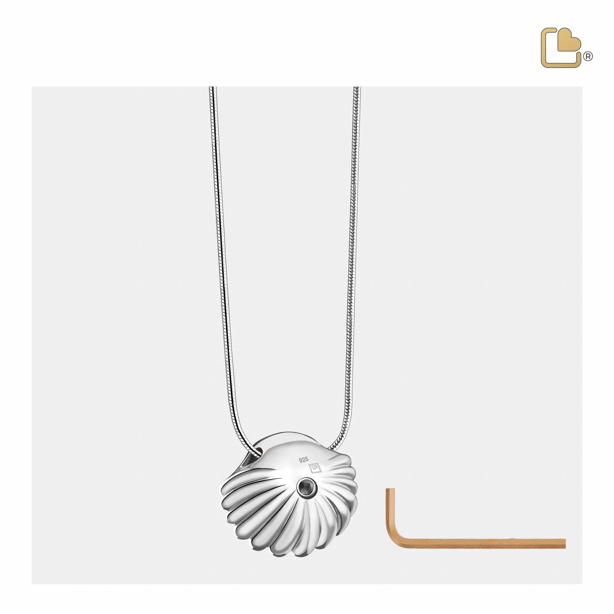 Sea Shell Pearl Sterling Silver Cremation Pendant