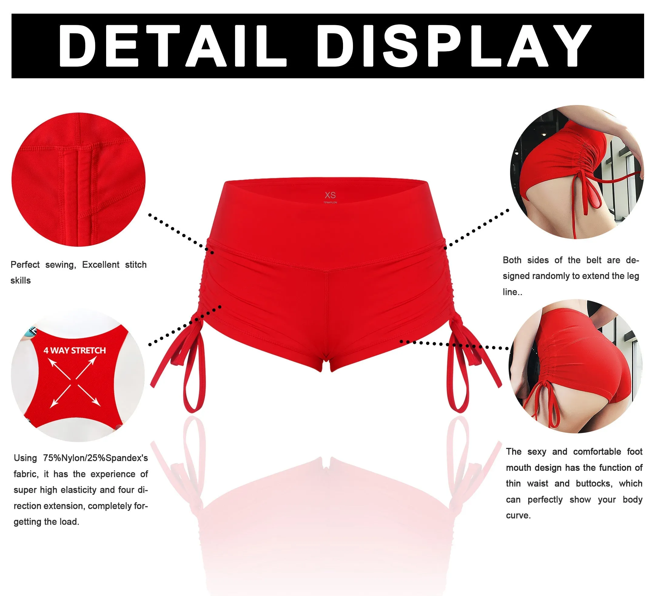 Side Drawstring Hot Shorts navy_Pilates