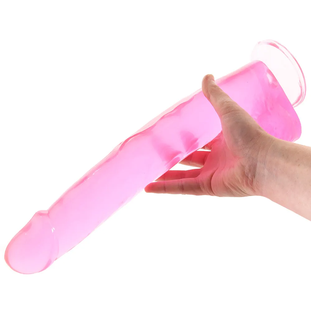 Size Queen 12 Inch Jelly Dildo in Pink