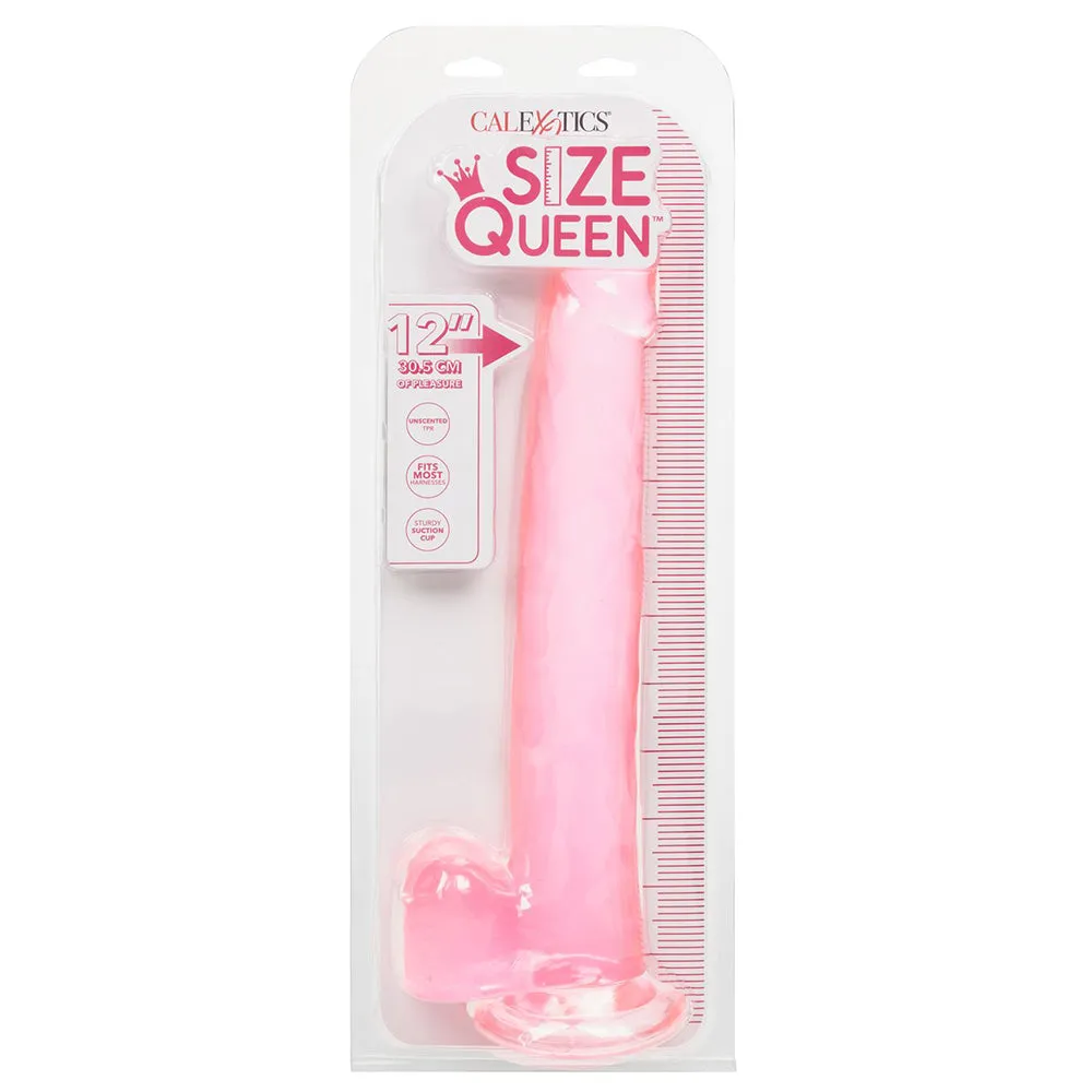 Size Queen 12 Inch Jelly Dildo in Pink