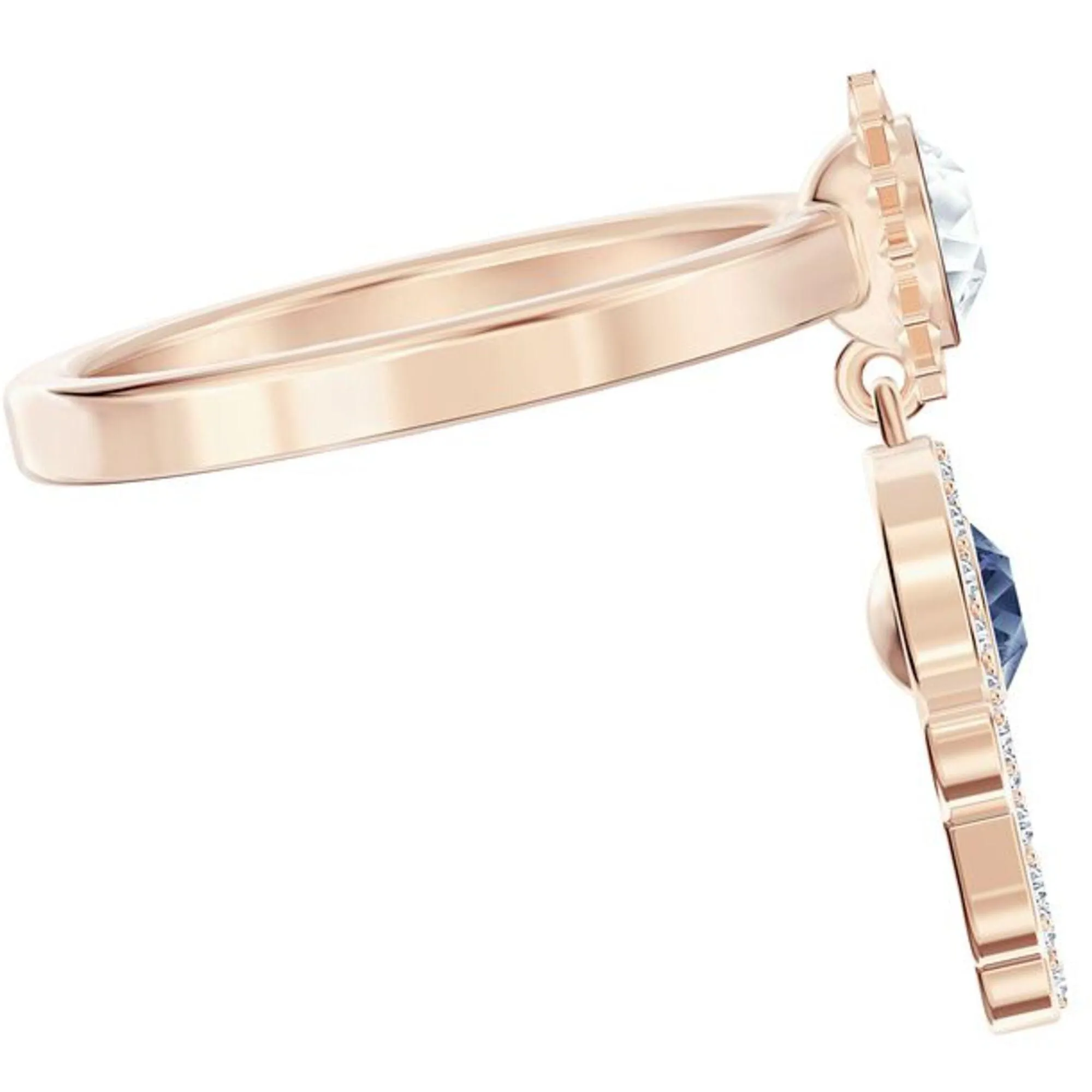 Swarovski Women's Ring - Duo Evil Symbolic Motif Rose Gold Plated, Size 6 | 5515441