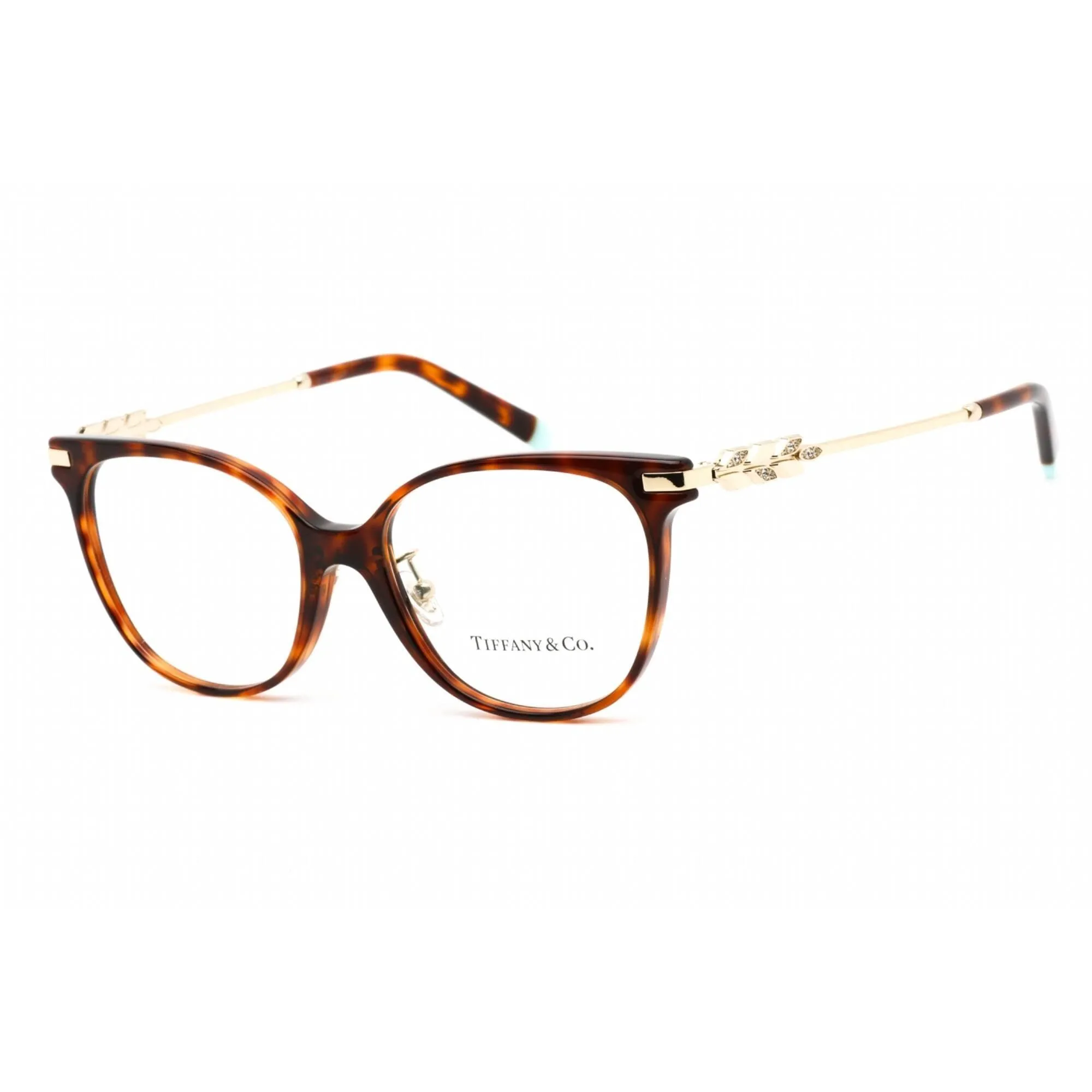 Tiffany Women's Eyeglasses - Clear Lens Havana Plastic Cat Eye Frame | 0TF2220BF 8002
