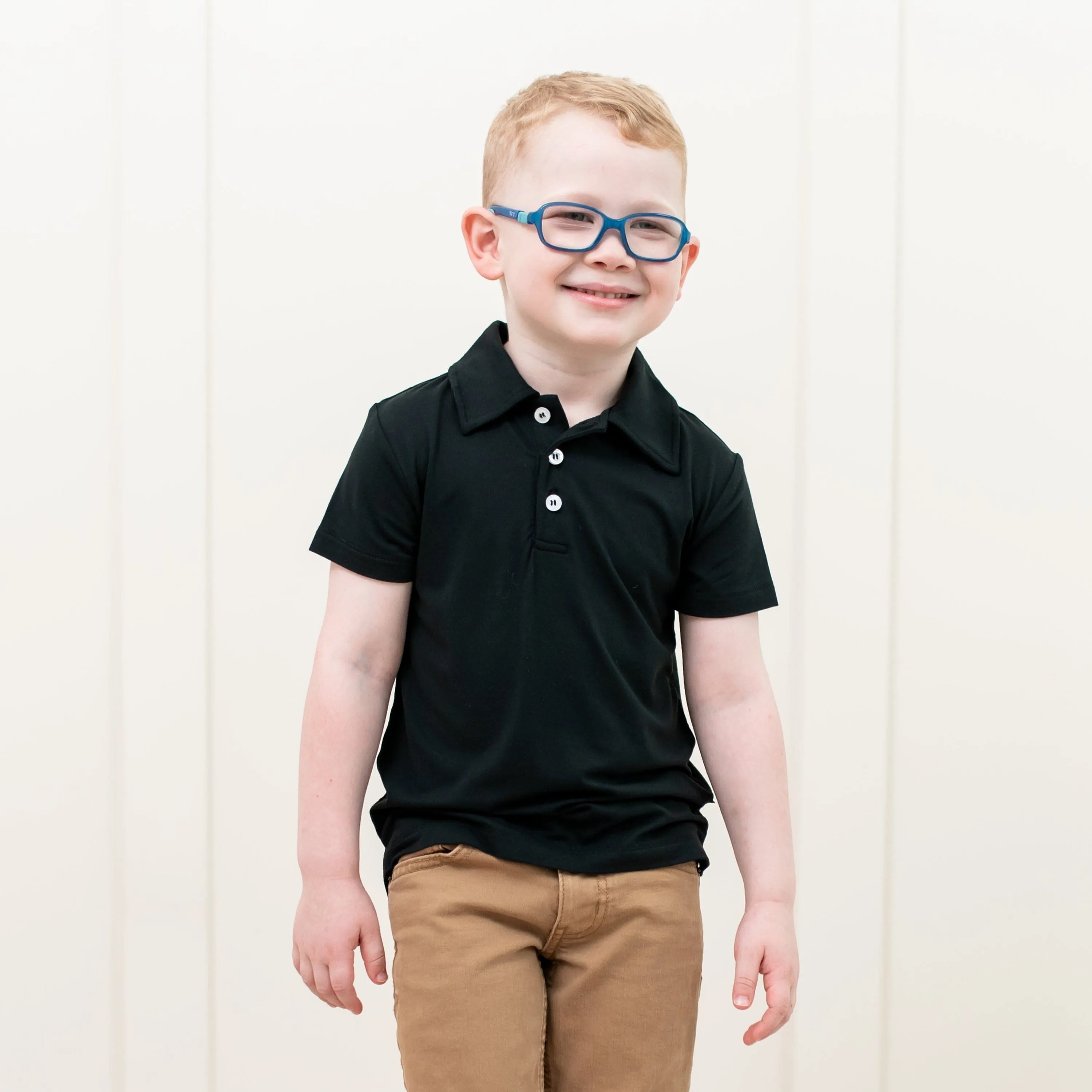 Toddler Short Sleeve Polo in Midnight