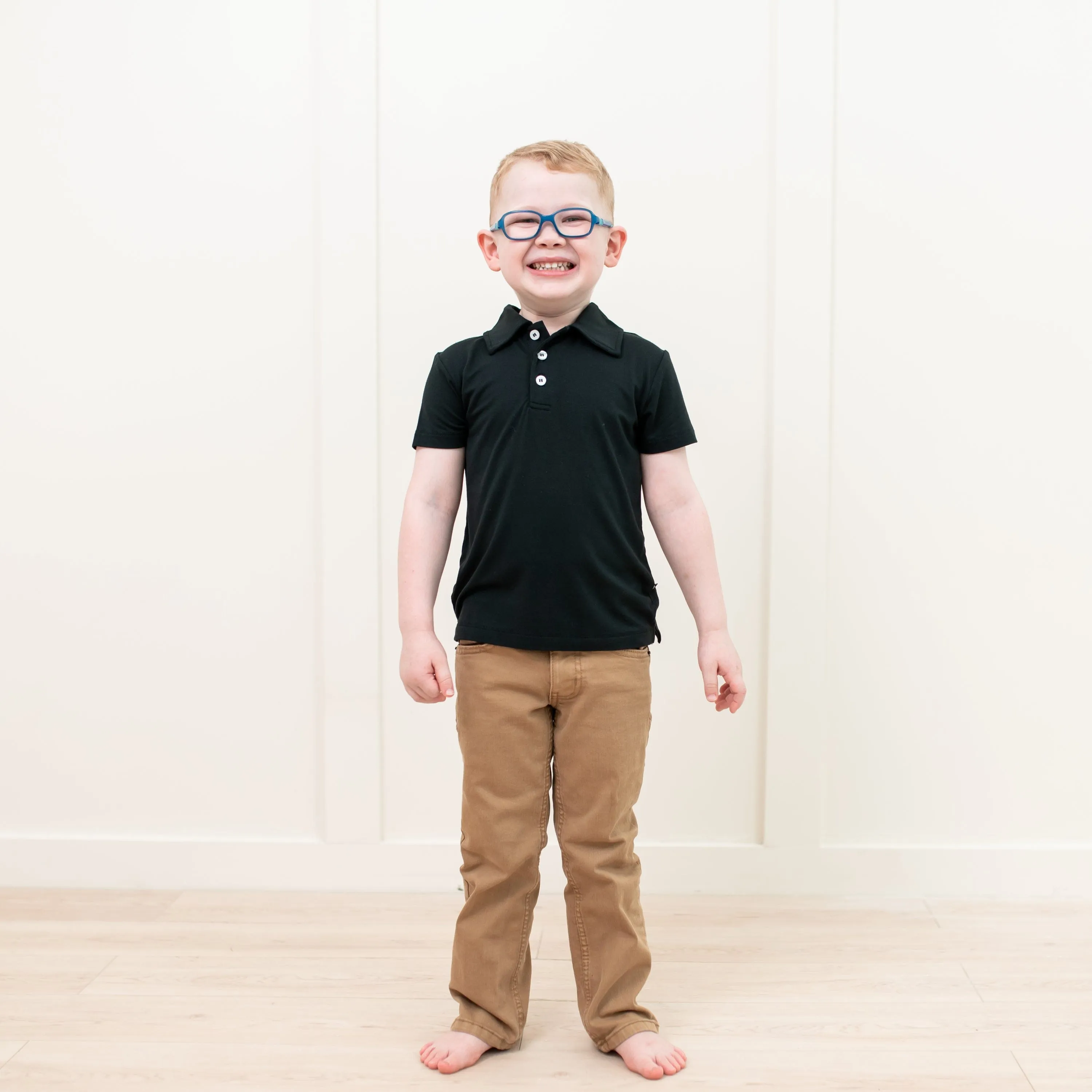 Toddler Short Sleeve Polo in Midnight