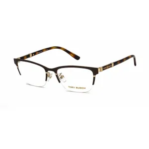 Tory Burch Women's Eyeglasses - Brown Gold Half Rim Rectangular Frame | 0TY1069 3305