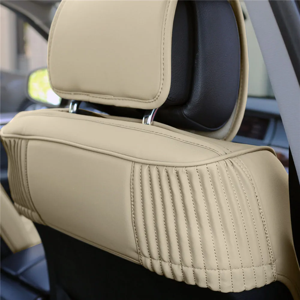 Ultra Comfort Deluxe Leatherette Seat Cushions - Front Set Beige