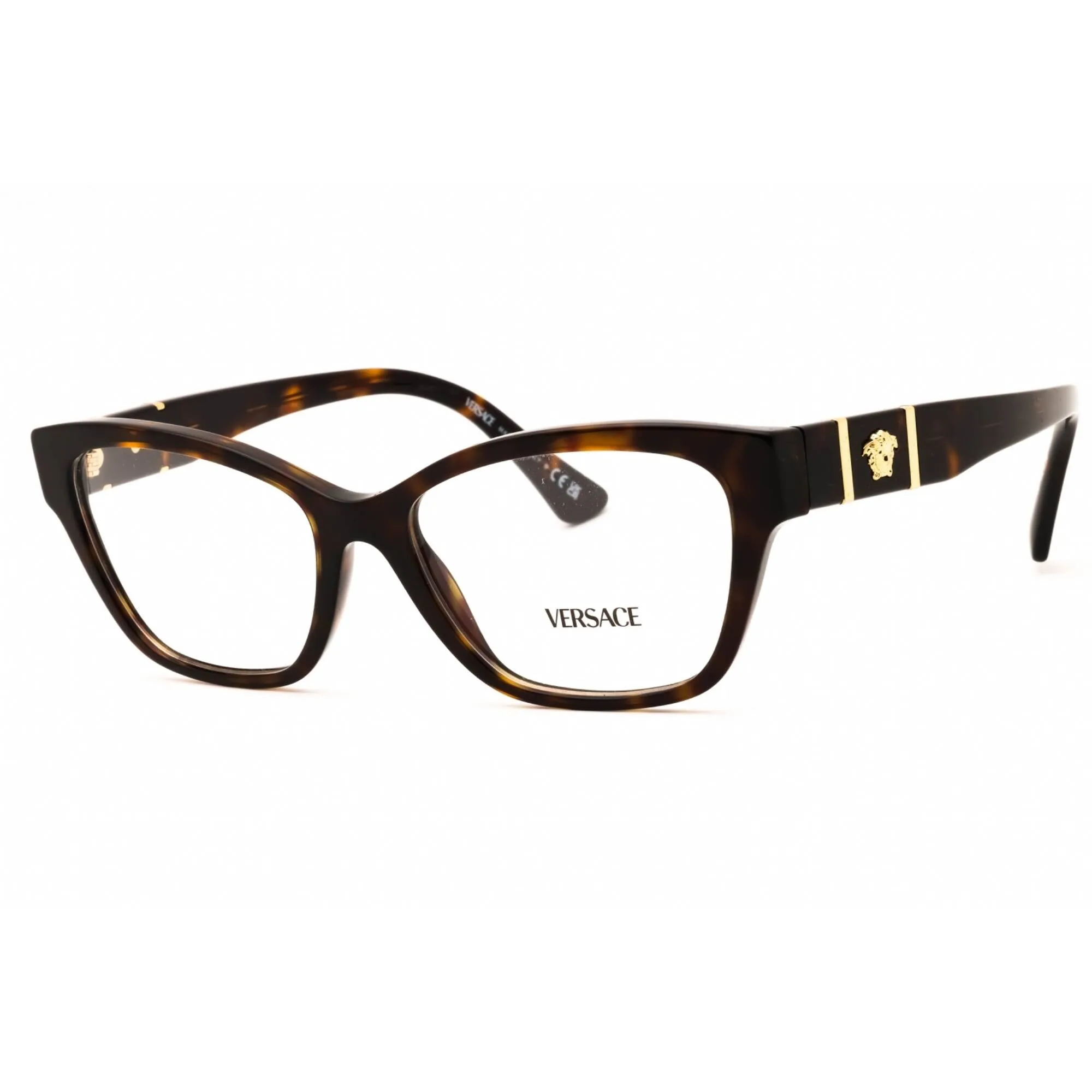 Versace Women's Eyeglasses - Havana Plastic Cat Eye Full Rim Frame | 0VE3344 108